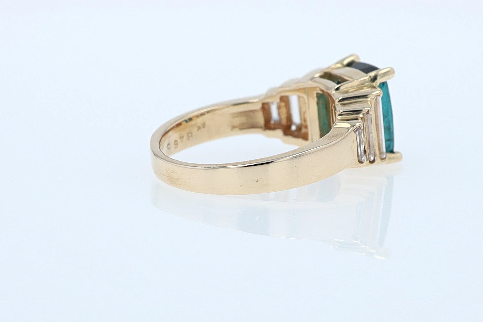 Contemporary 3 Carat Indicolite Tourmaline & Diamond Engagement Ring