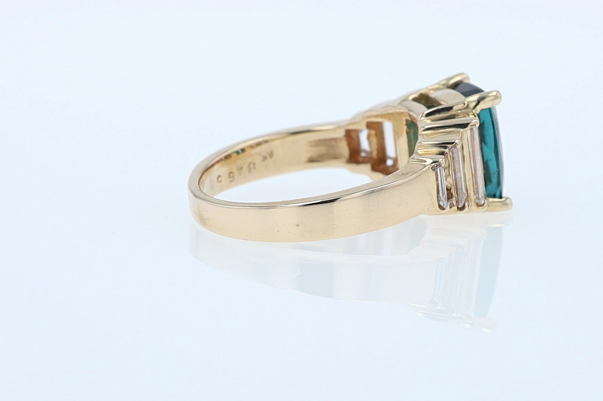 Contemporary 3 Carat Indicolite Tourmaline & Diamond Engagement Ring