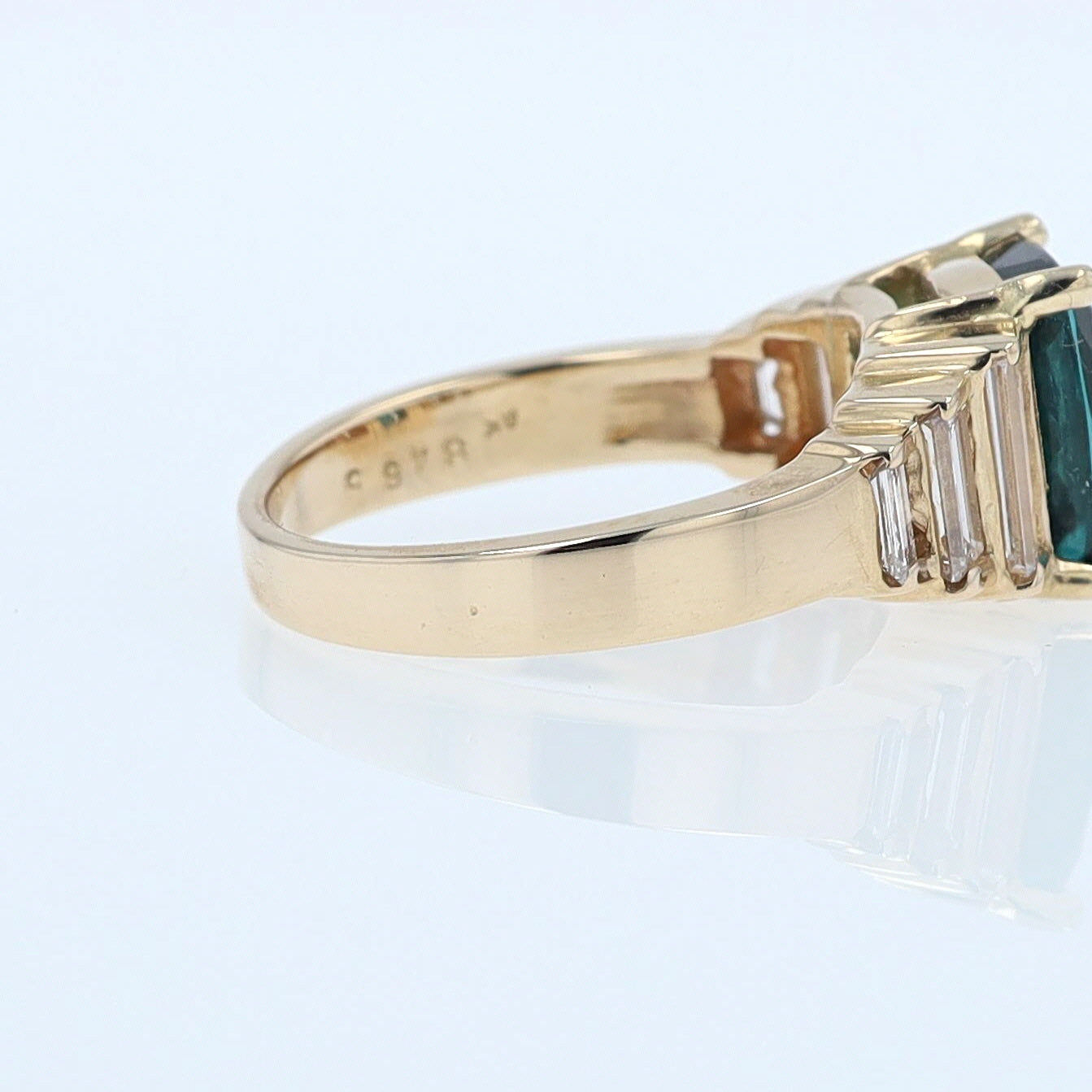 Contemporary 3 Carat Indicolite Tourmaline & Diamond Engagement Ring