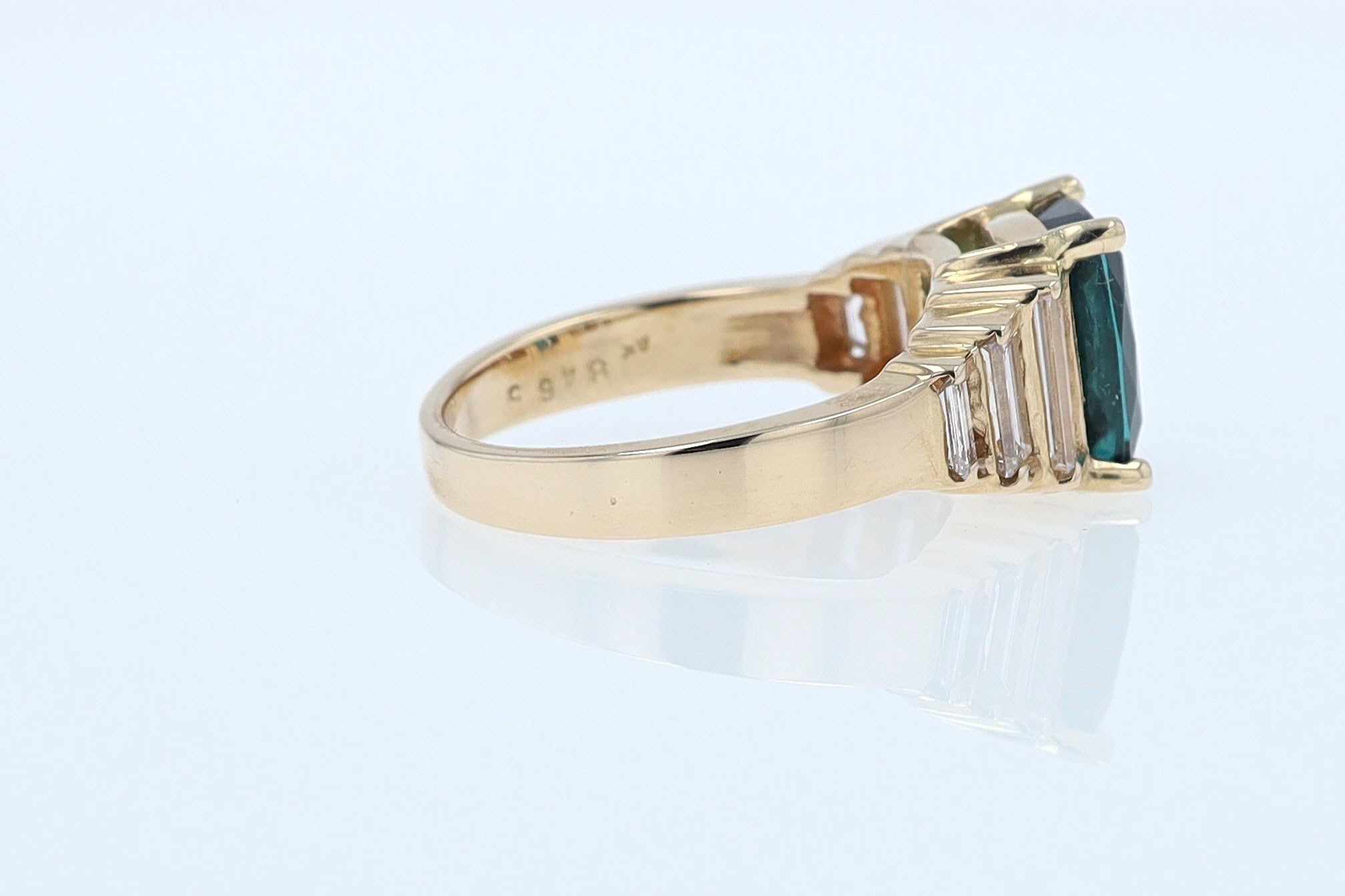 Contemporary 3 Carat Indicolite Tourmaline & Diamond Engagement Ring