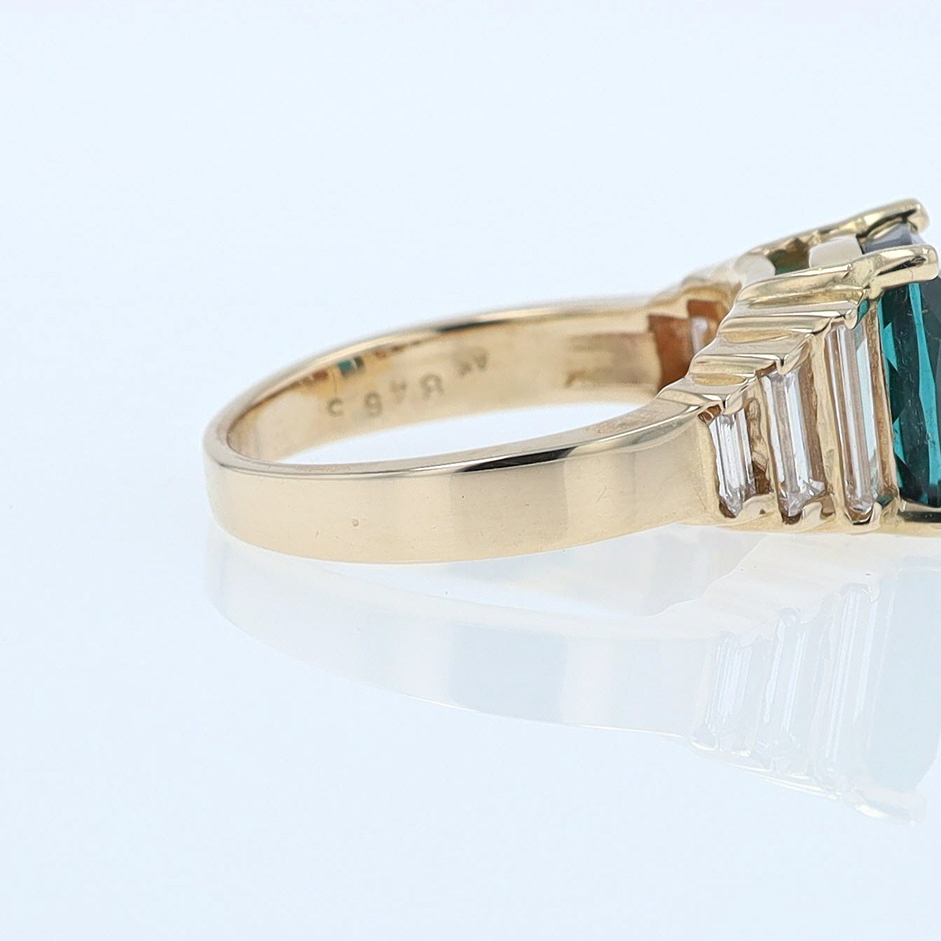 Contemporary 3 Carat Indicolite Tourmaline & Diamond Engagement Ring