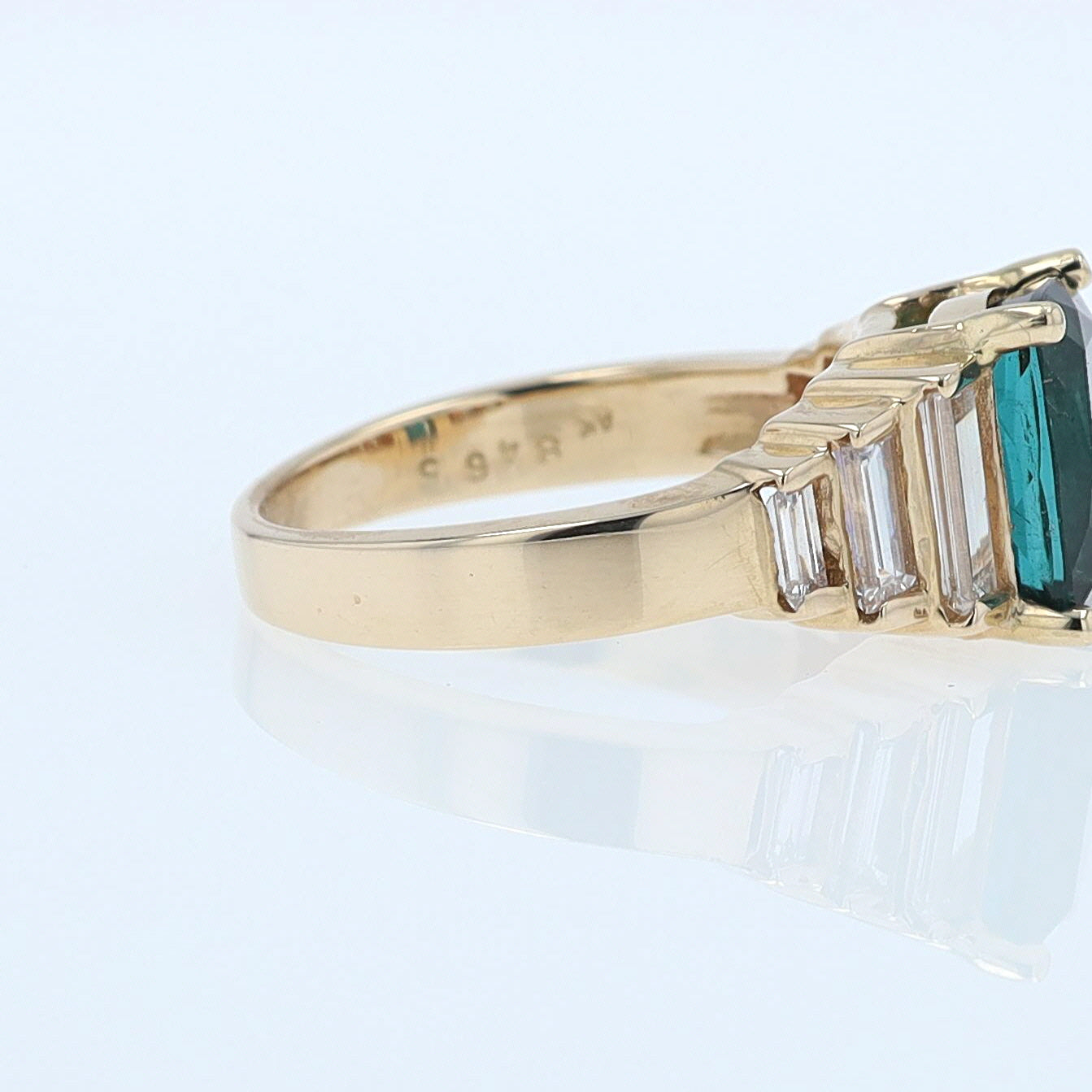 Contemporary 3 Carat Indicolite Tourmaline & Diamond Engagement Ring