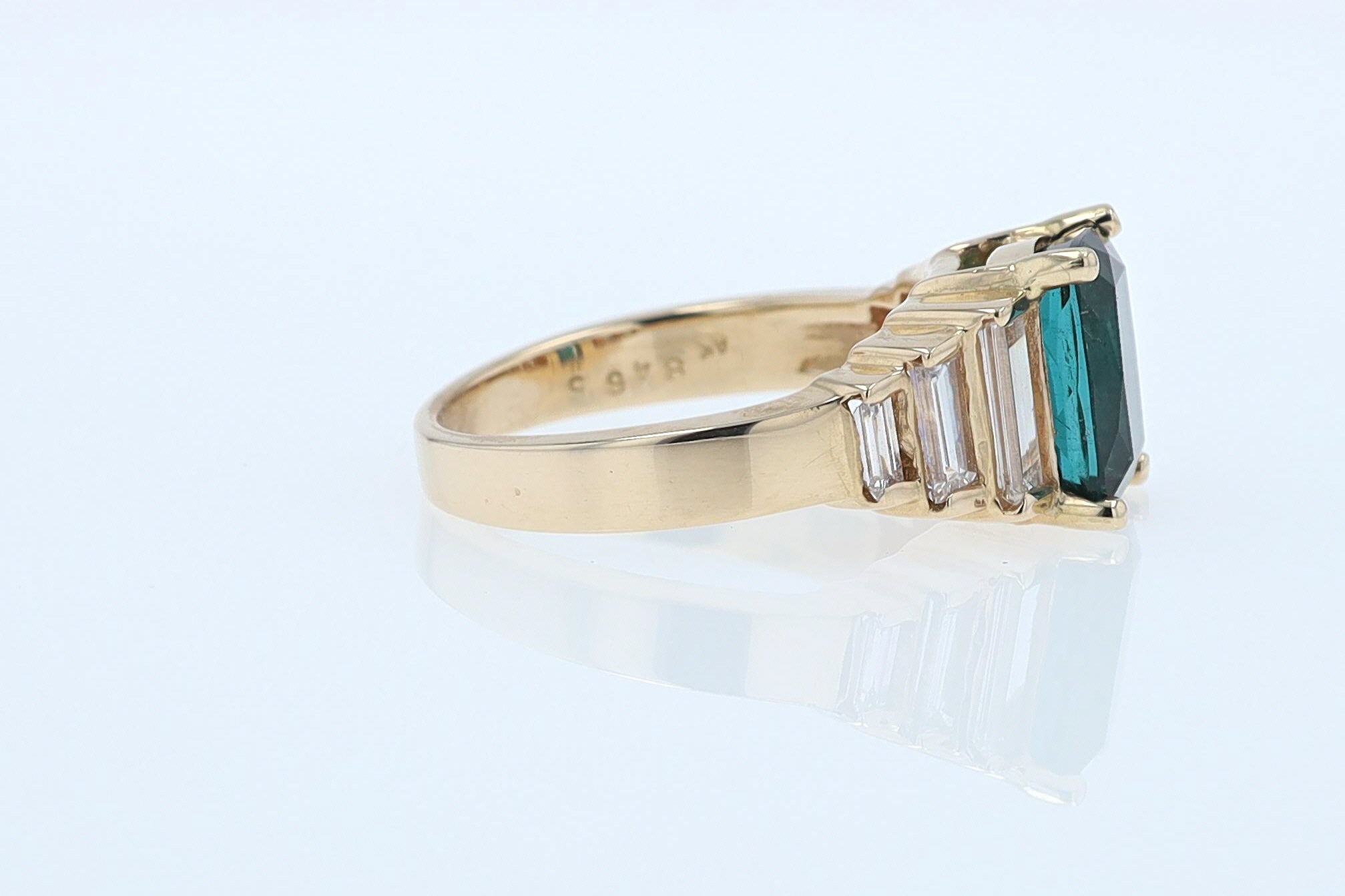 Contemporary 3 Carat Indicolite Tourmaline & Diamond Engagement Ring