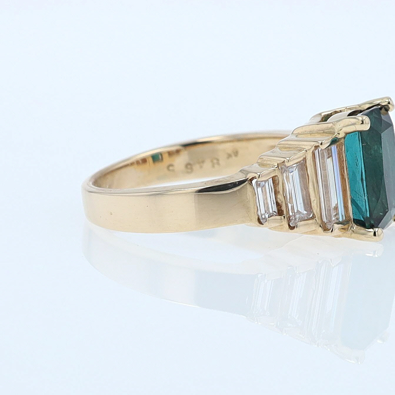 Contemporary 3 Carat Indicolite Tourmaline & Diamond Engagement Ring