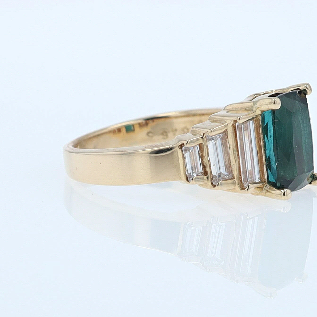 Contemporary 3 Carat Indicolite Tourmaline & Diamond Engagement Ring