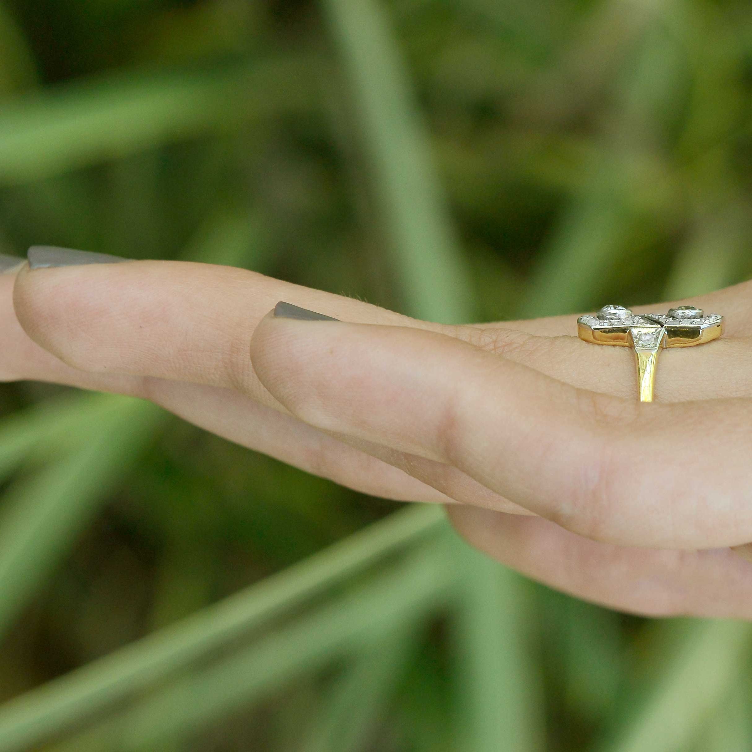 2 diamond gold ring.