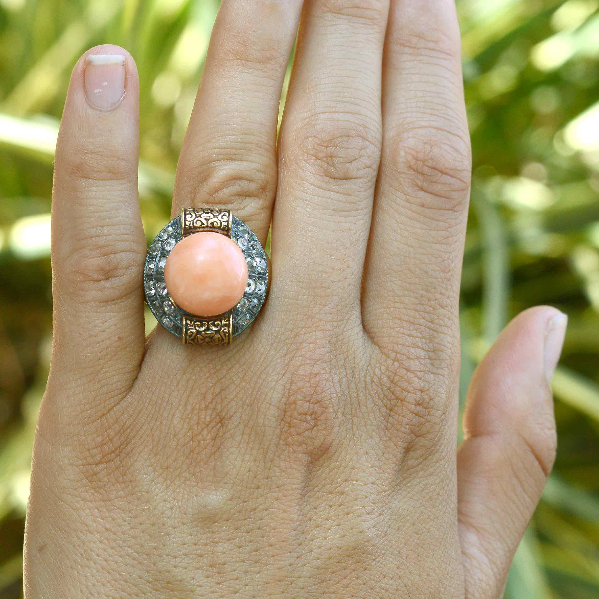 Coral Cocktail Ring
