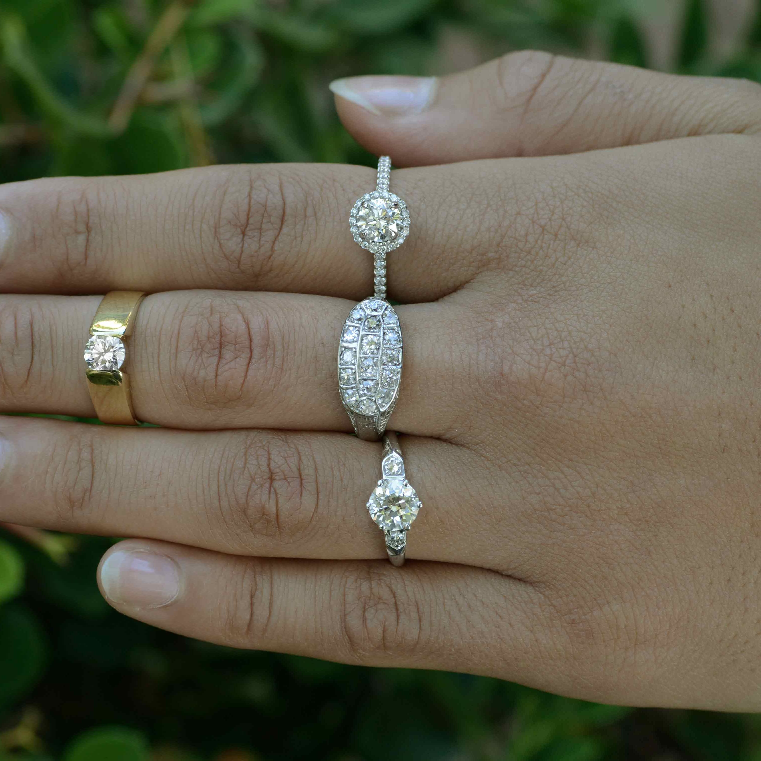 Diamond wedding rings and bands.