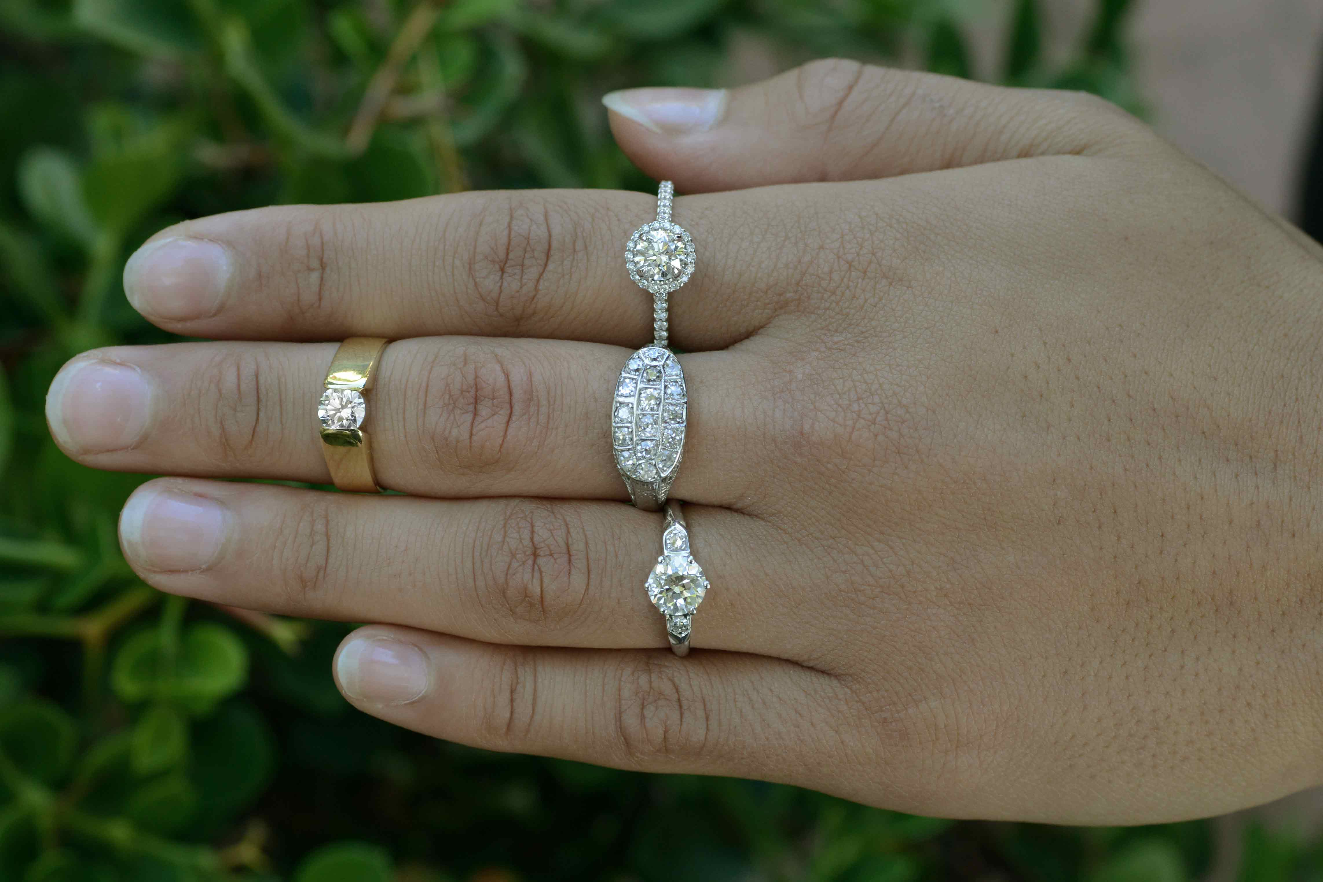 Diamond wedding rings and bands.