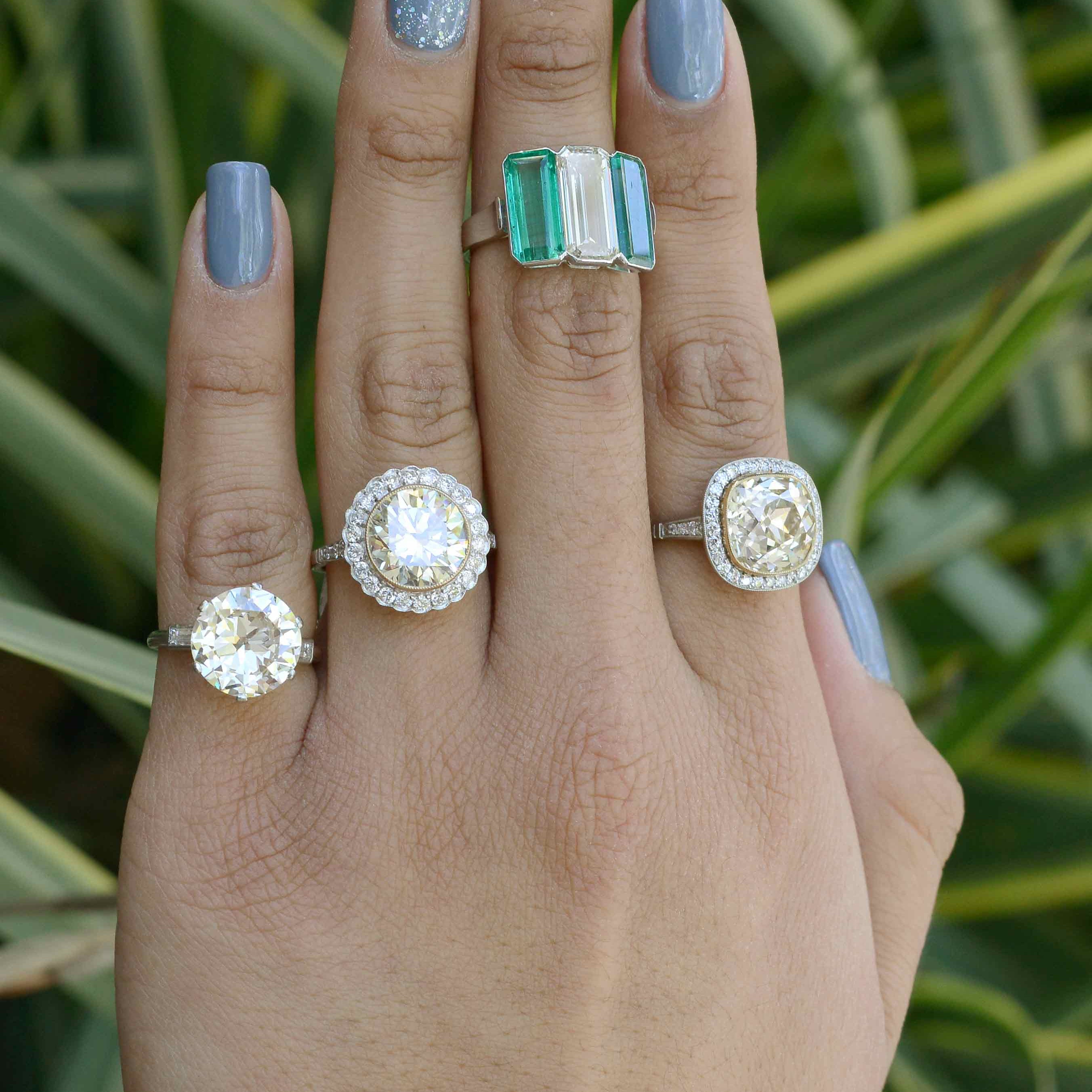 Big diamond and gemstone engagement rings.