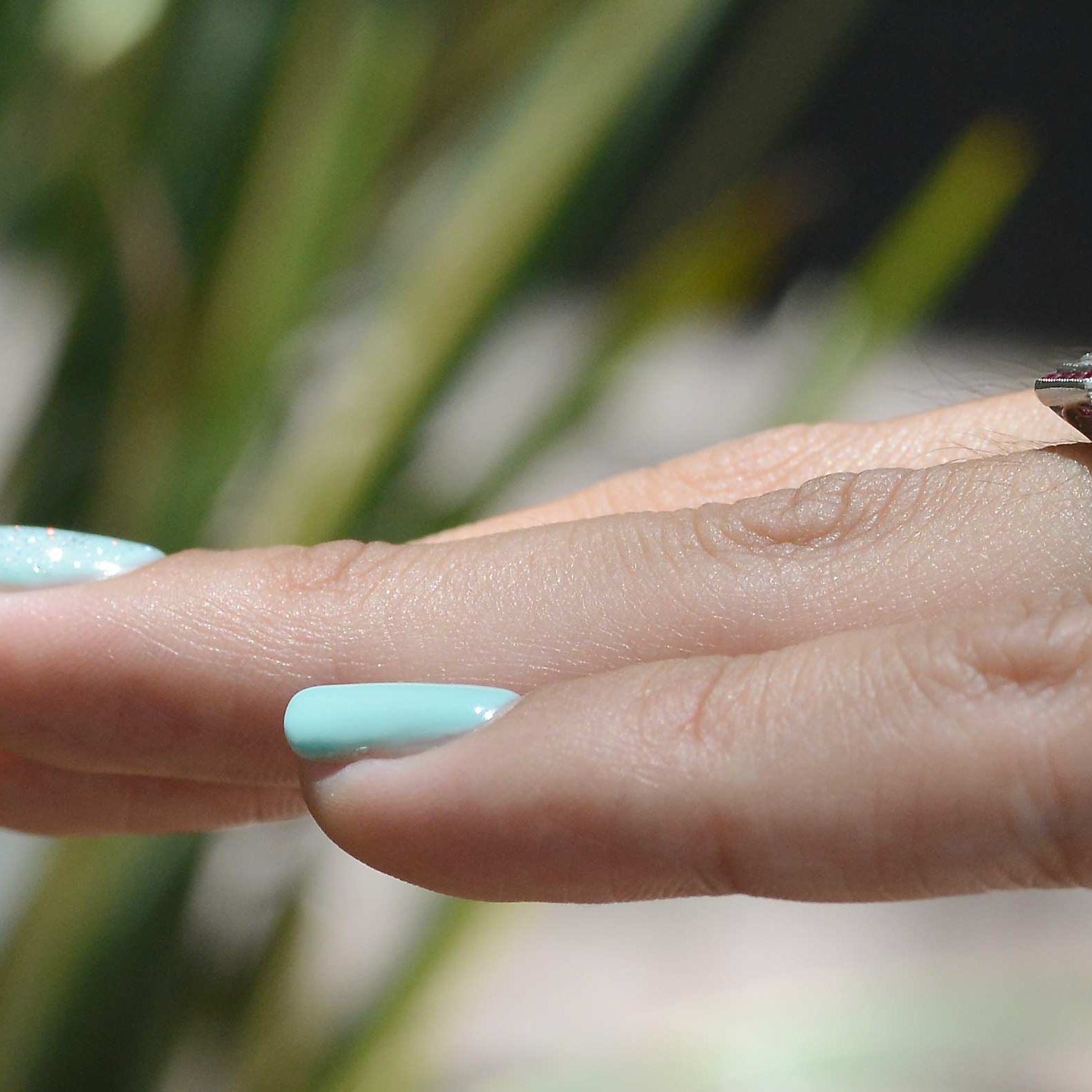 Diamond and Ruby Engagement Ring