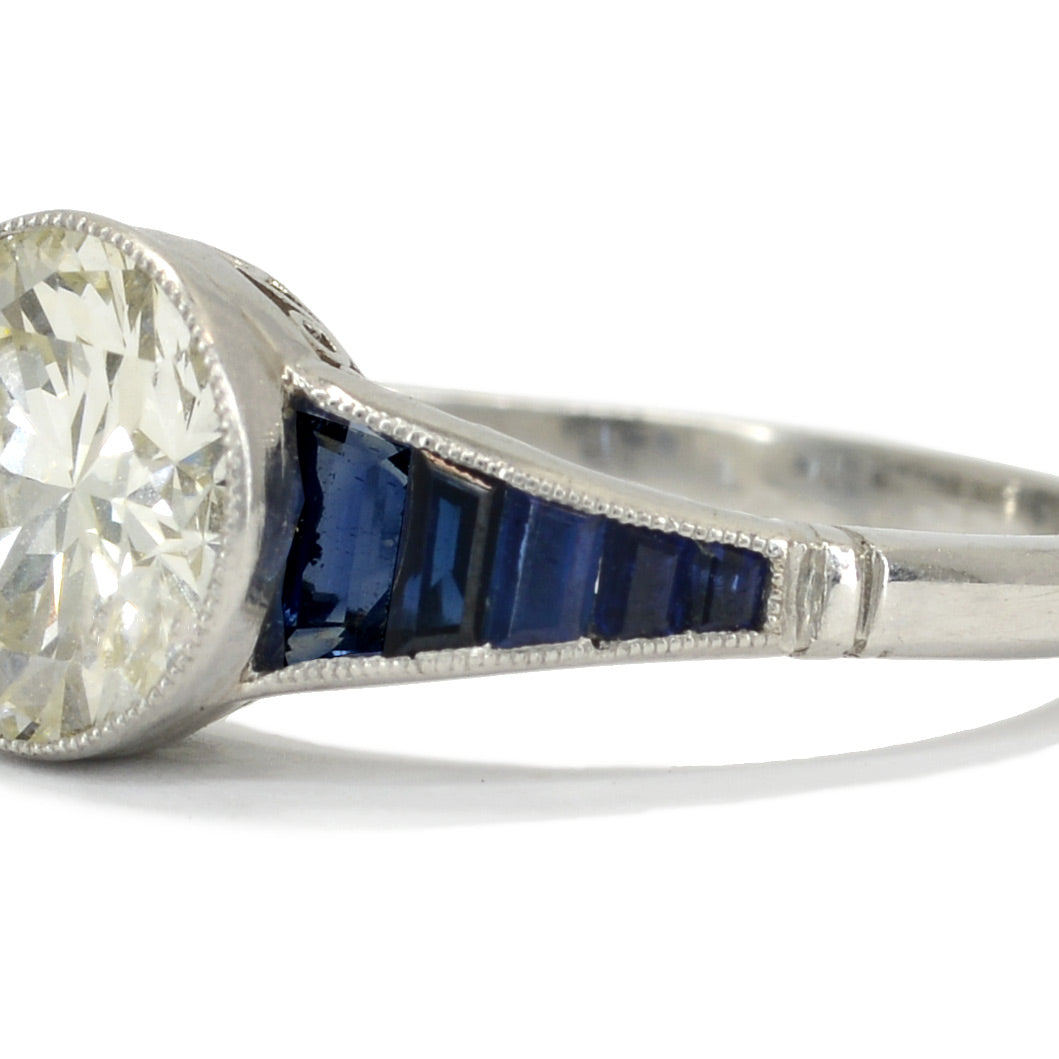 Diamond and Sapphire Engagement Ring