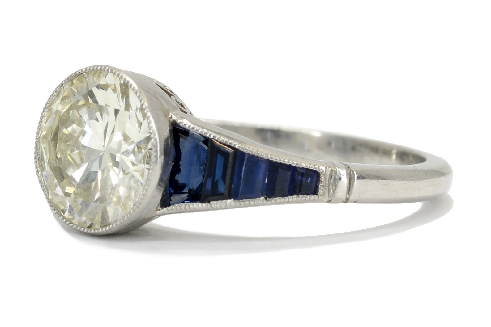 Diamond and Sapphire Engagement Ring