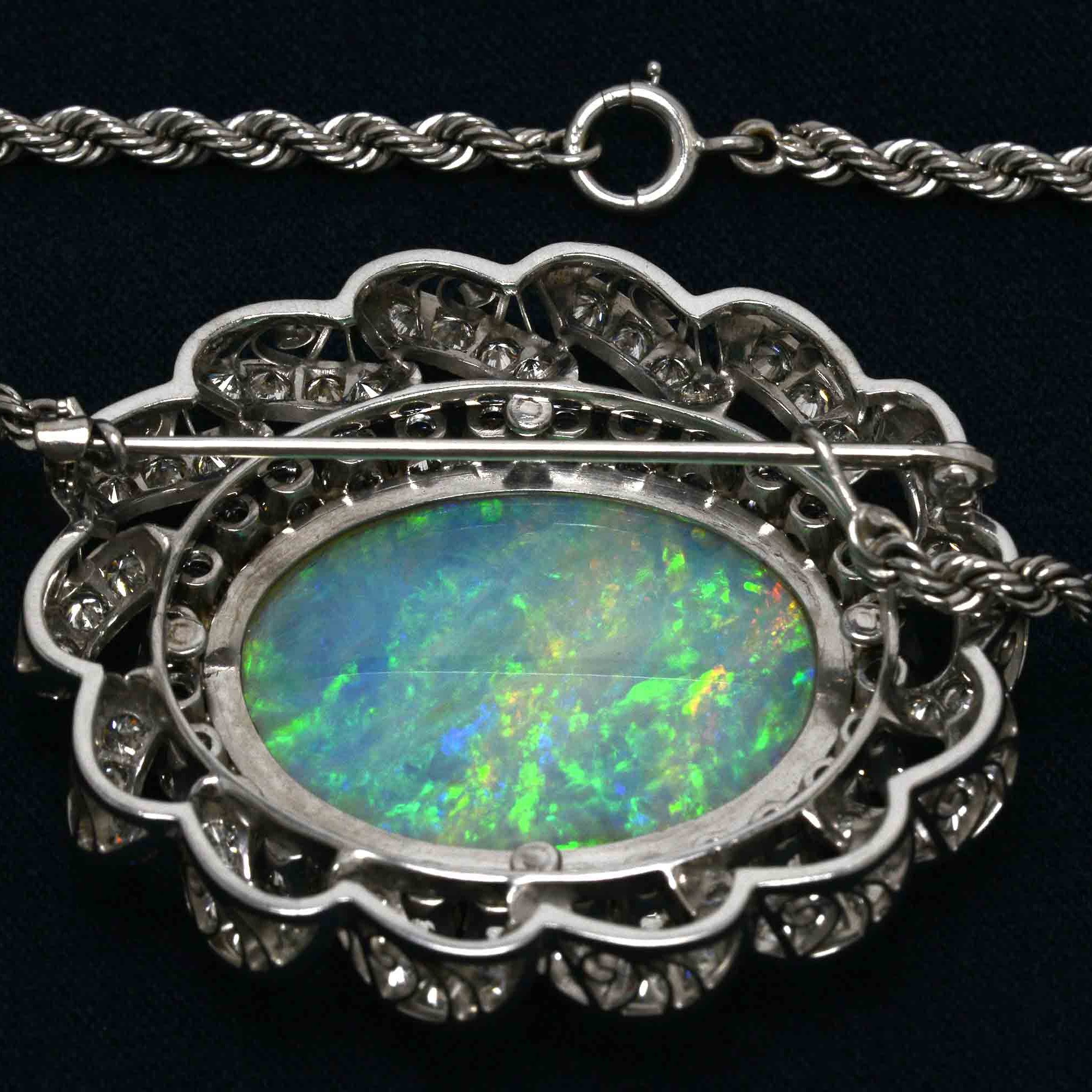 This is a fine example of opal and diamond heirloom estate jewelry.