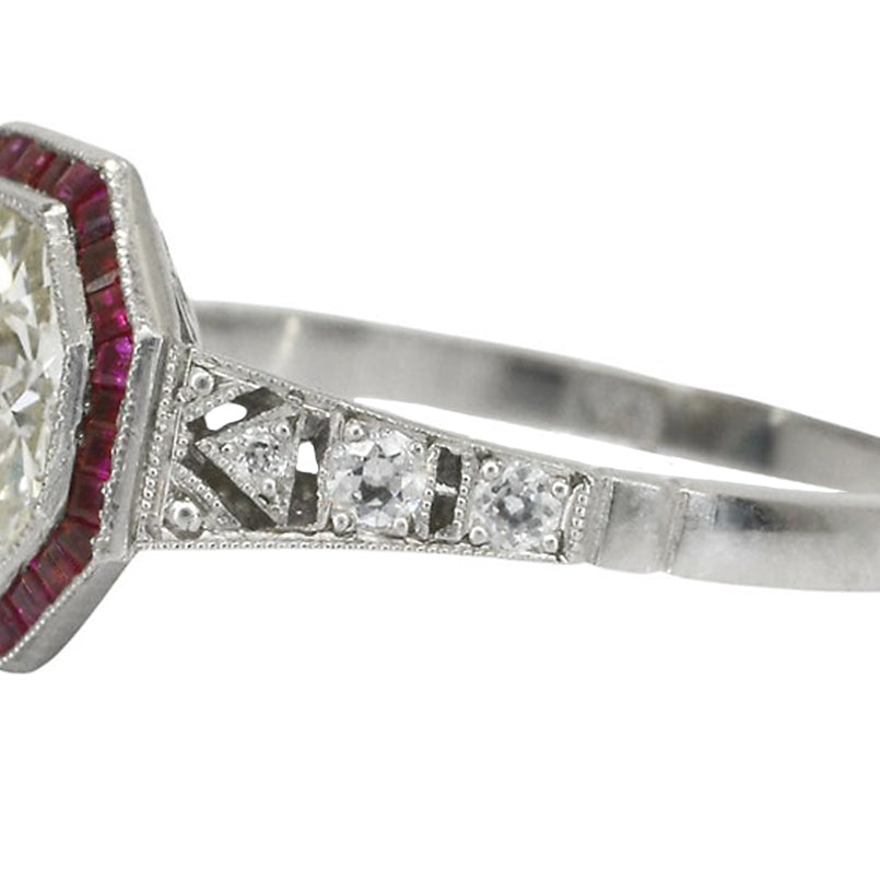 Diamond and Ruby Engagement Ring