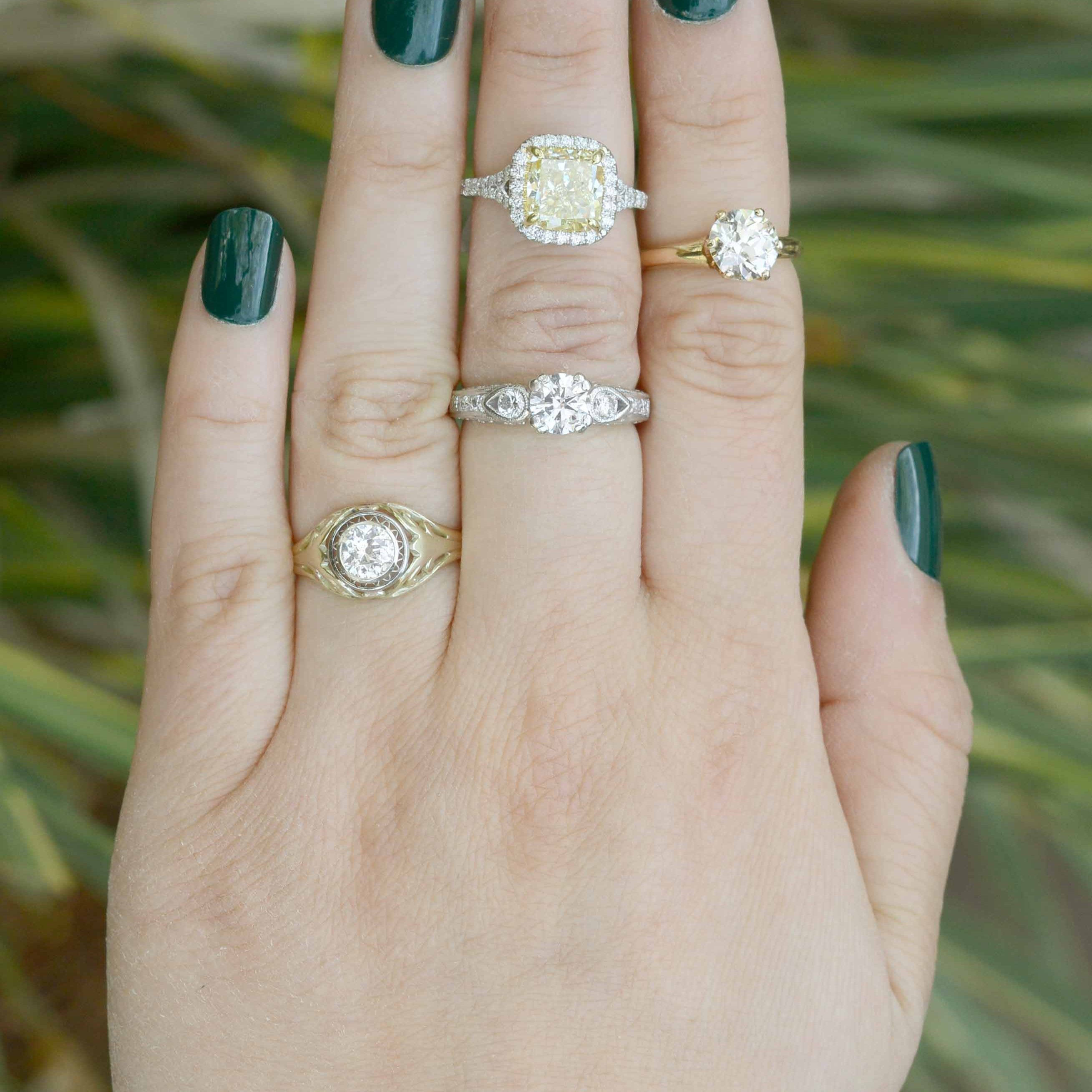Some large diamond engagement rings available from Bella Rosa Galleries.