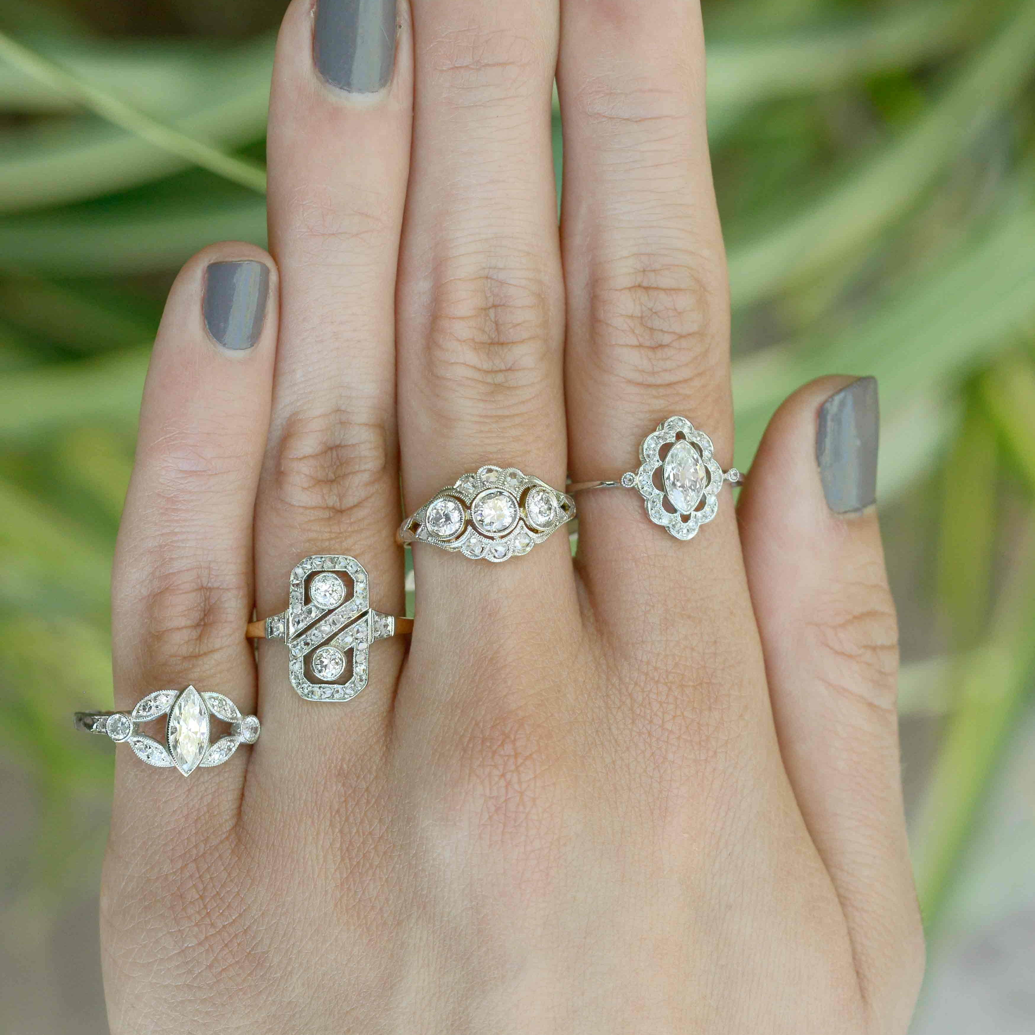 Art Deco diamond wedding rings.