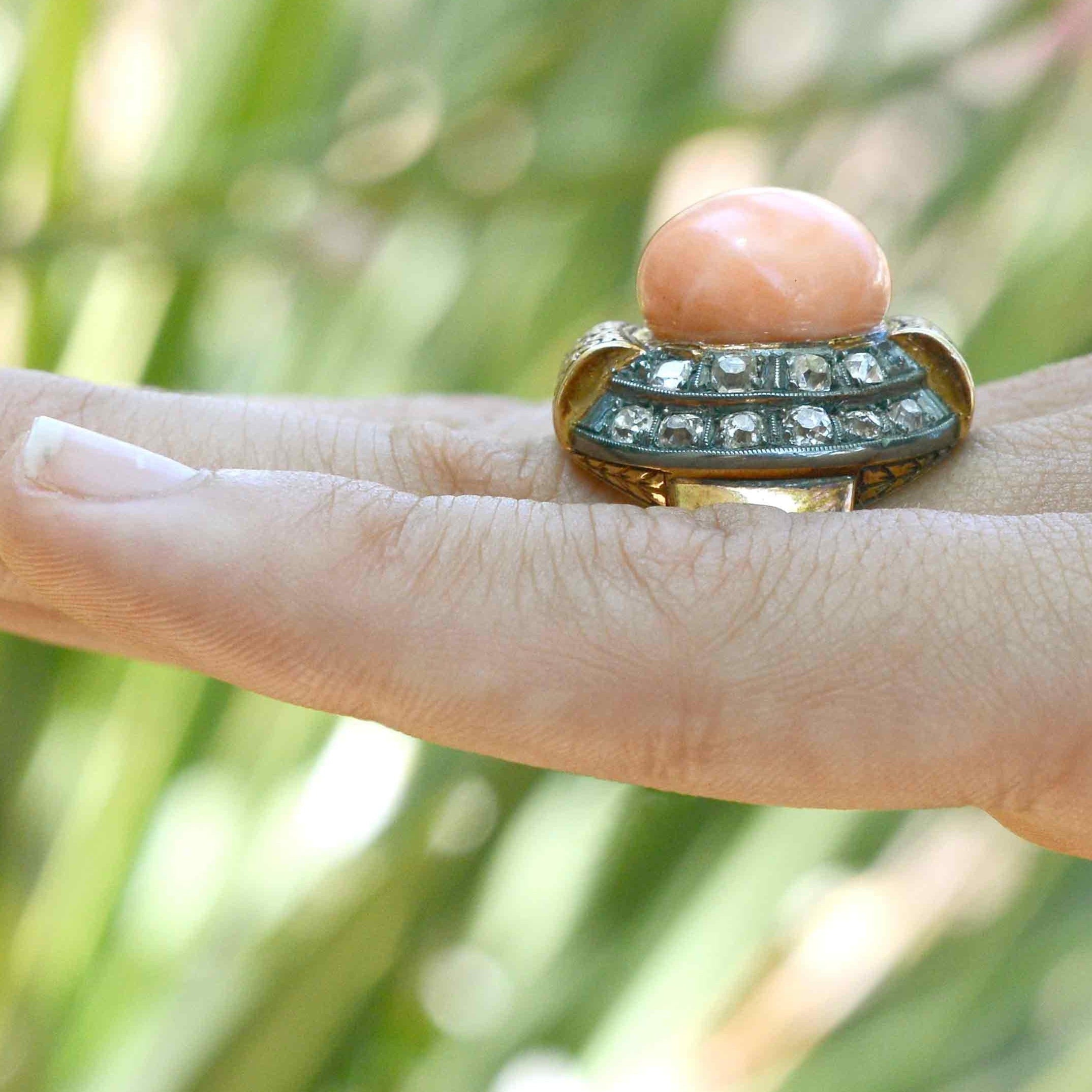 Coral Cocktail Ring