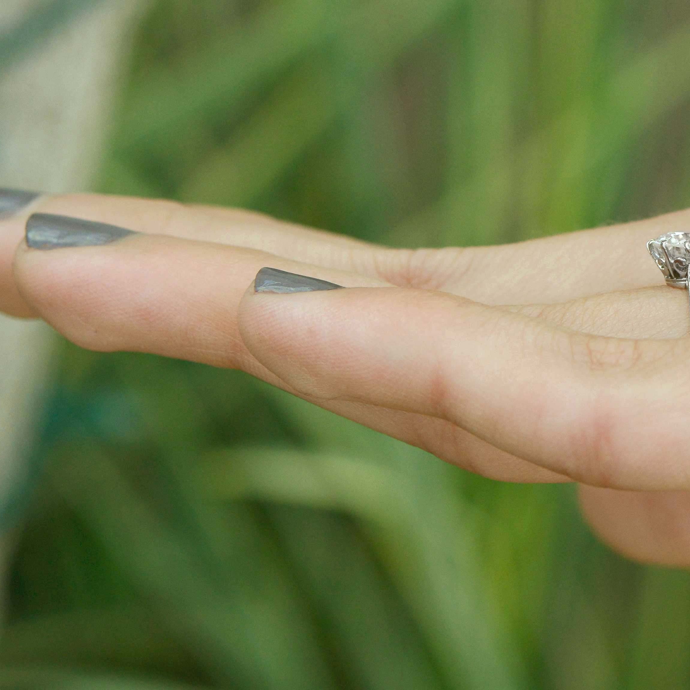 2 Carat Diamond Solitaire Engagement Ring Fleur Des Lis Art Deco