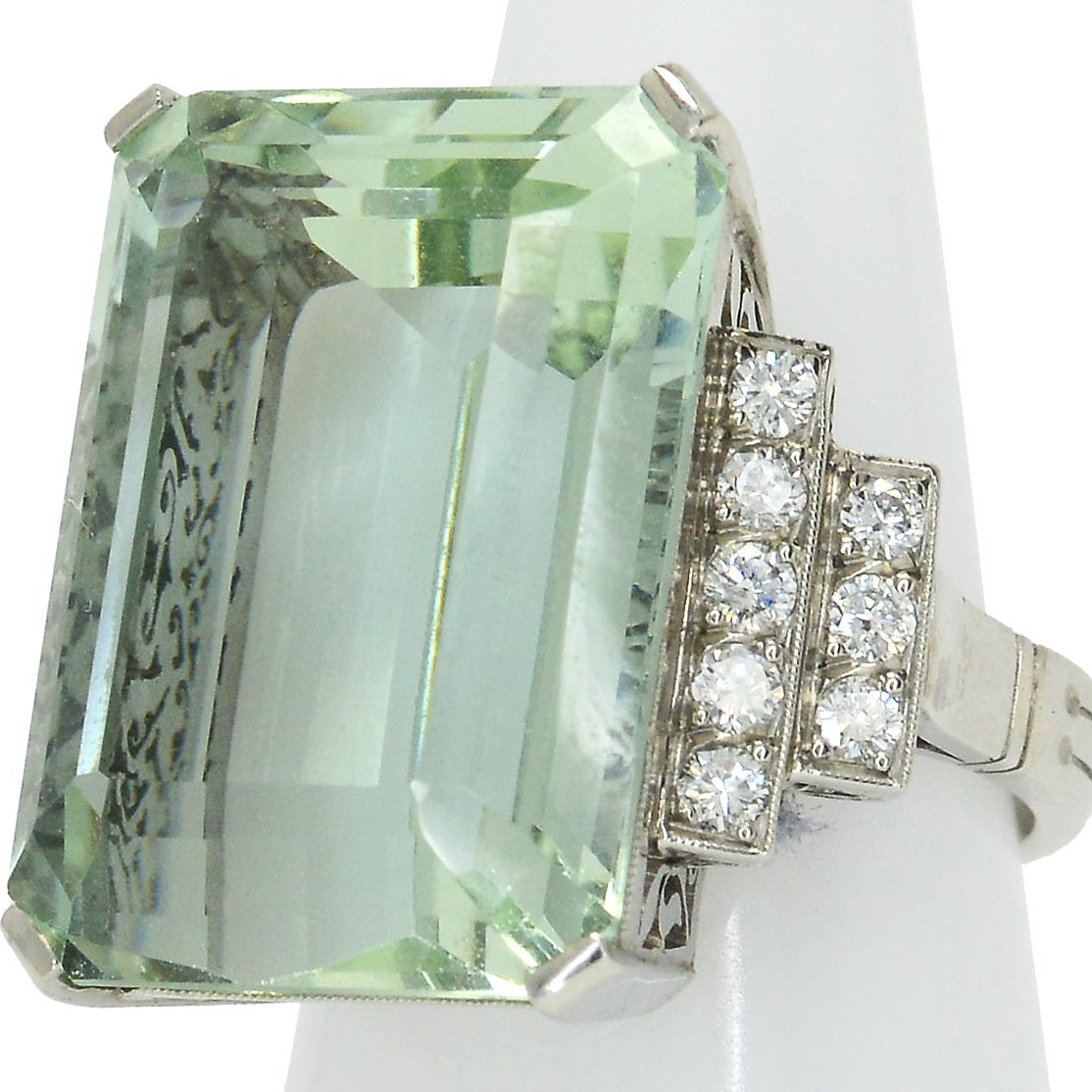 Aquamarine Platinum Ring