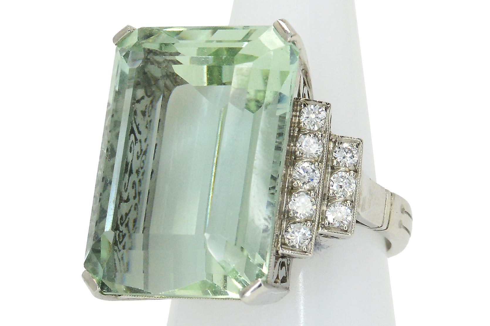 Aquamarine Platinum Ring