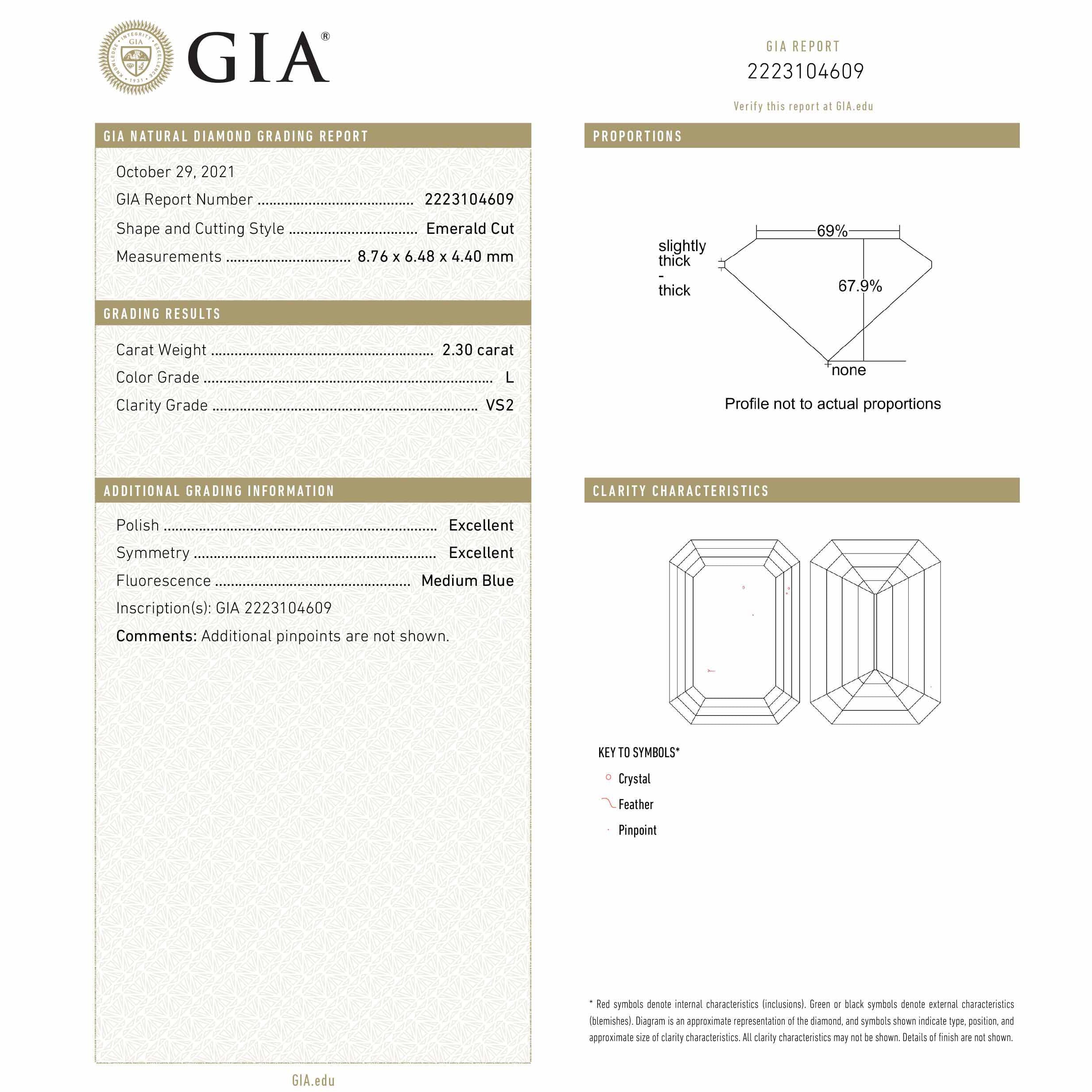 The center diamond of this solitaire ring has an official grading report.