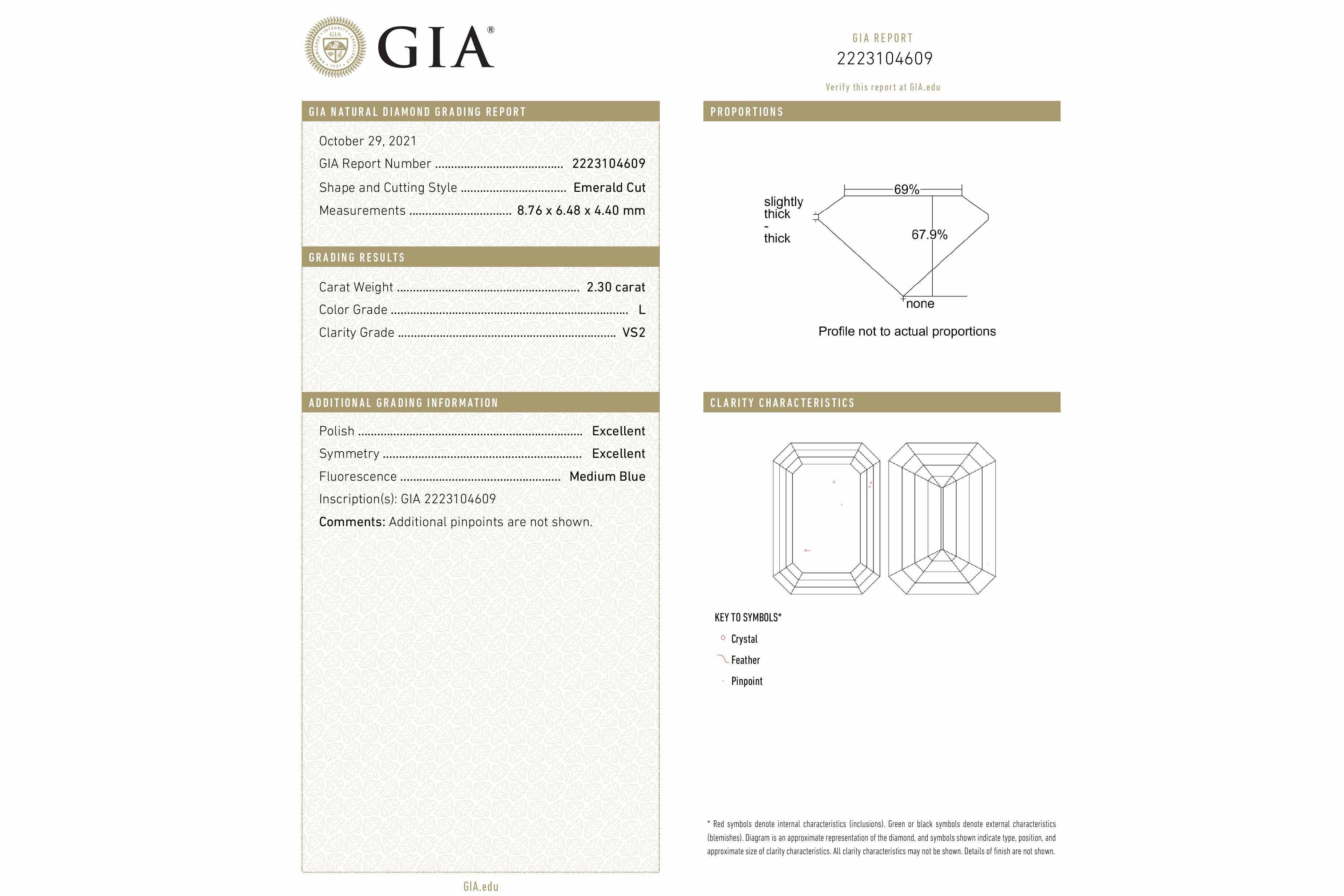 The center diamond of this solitaire ring has an official grading report.