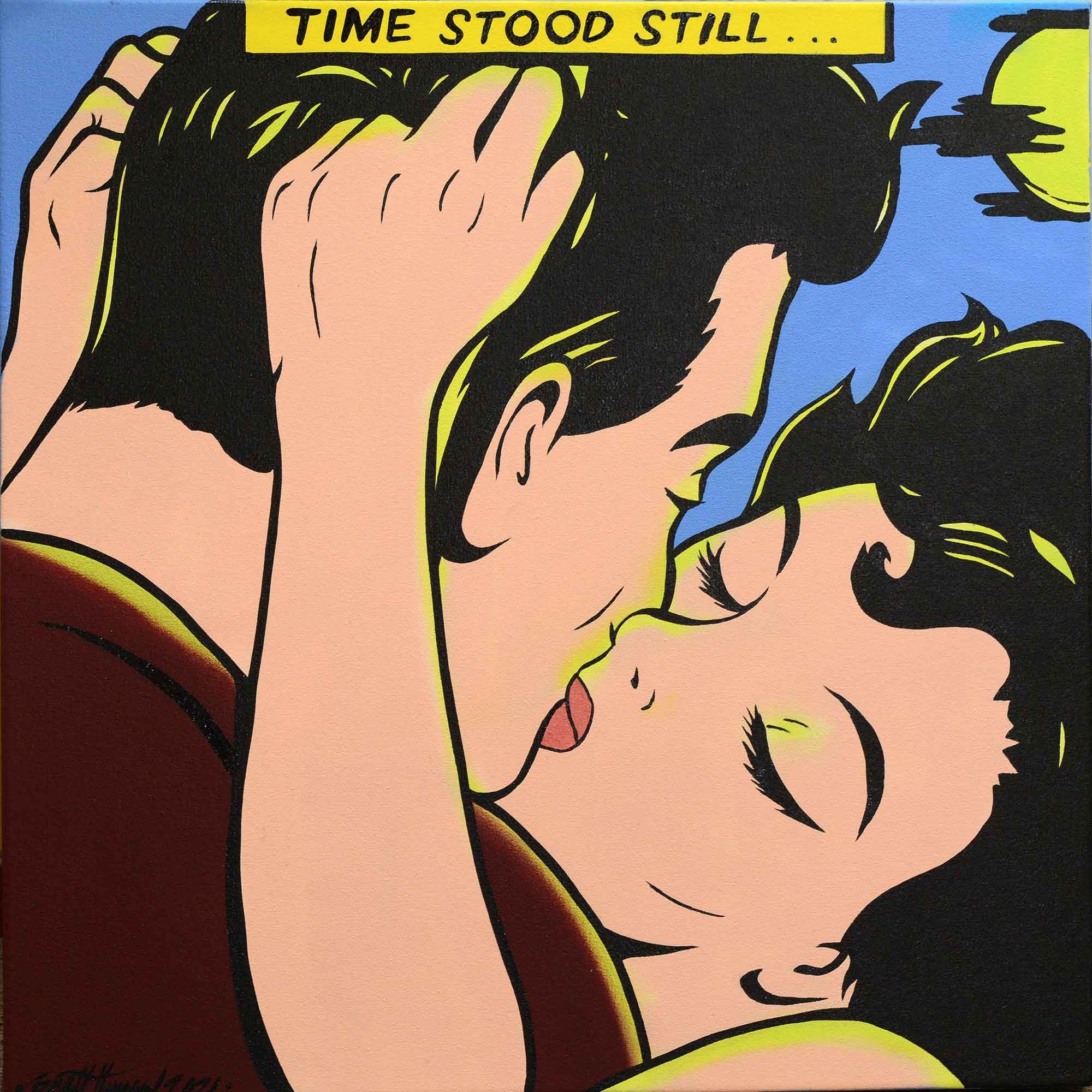 Time stood still in the moonlight, a pop art canvas by Brett Hammond.