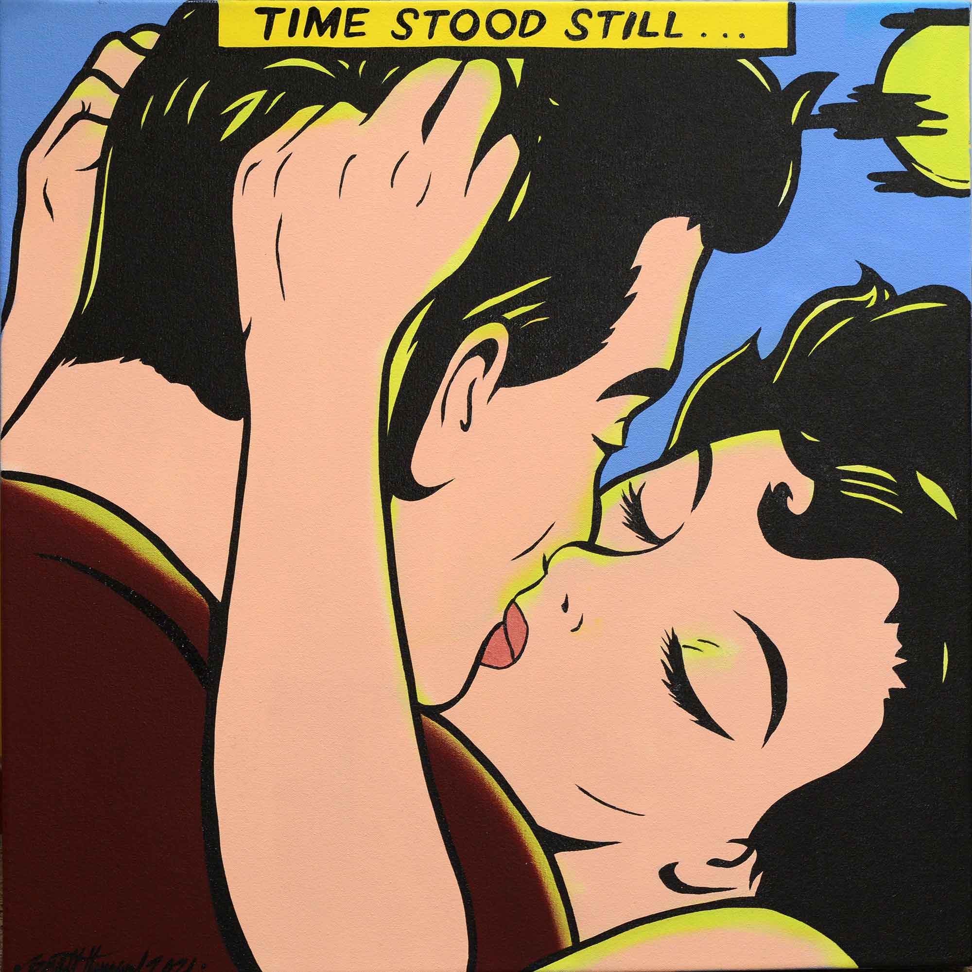Time stood still in the moonlight, a pop art canvas by Brett Hammond.