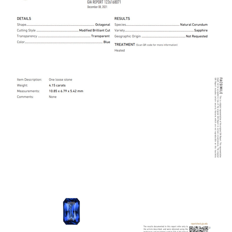 On Hold GIA Certified 4 Carat Sapphire & Diamond Estate Engagement Ring