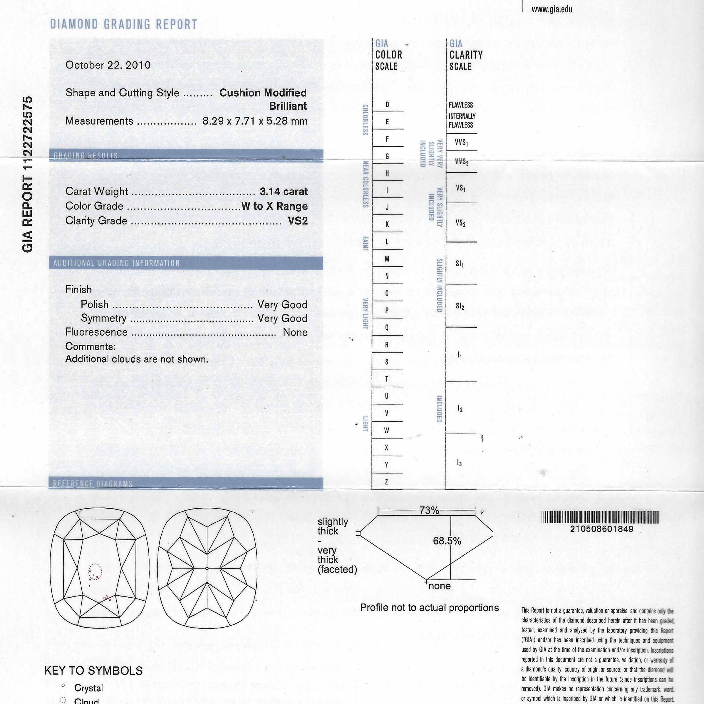 This three carat yellow cushion modified brilliant diamond engagement ring comes with an official gia report.