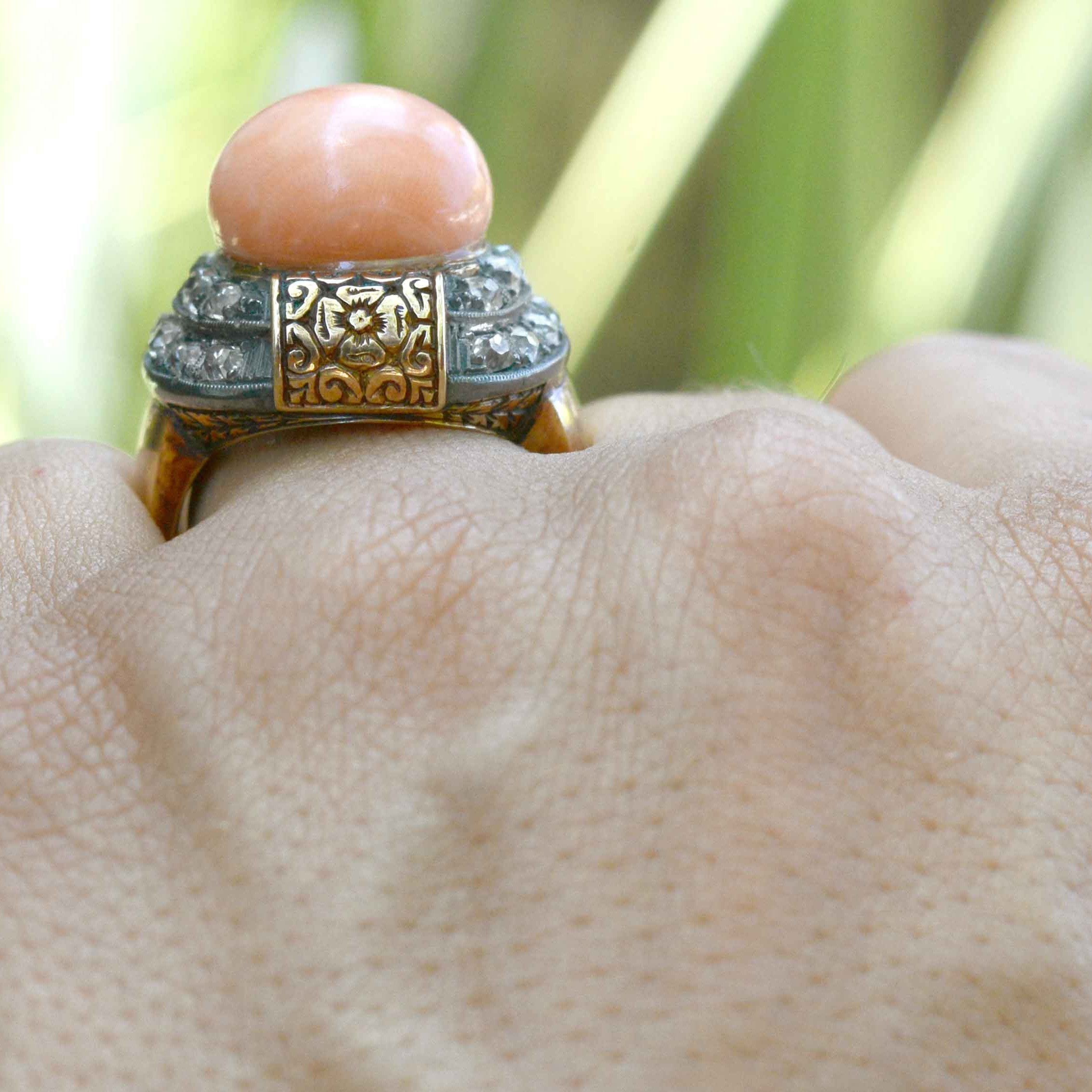 Coral Cocktail Ring