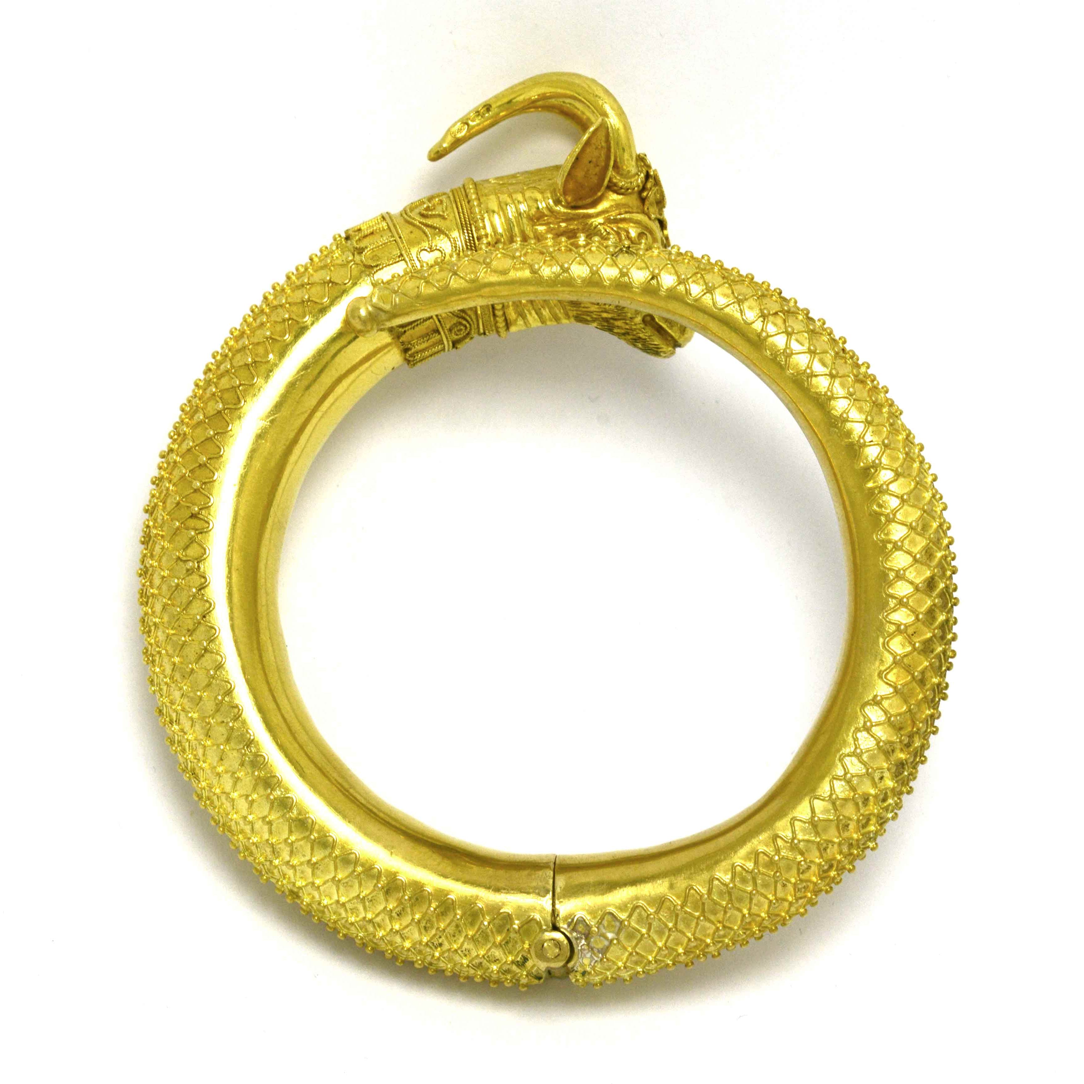 This late 1800s, Victorian gold bangle cuff, fits a 7 inch wrist.
