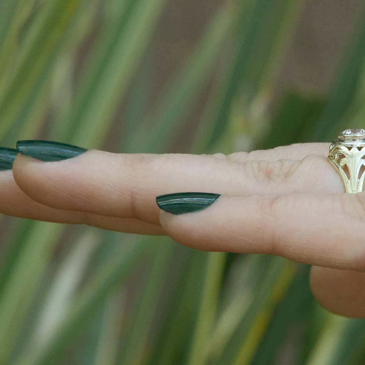 A size 6 1/2 Art Nouveau antique yellow gold engagement ring.