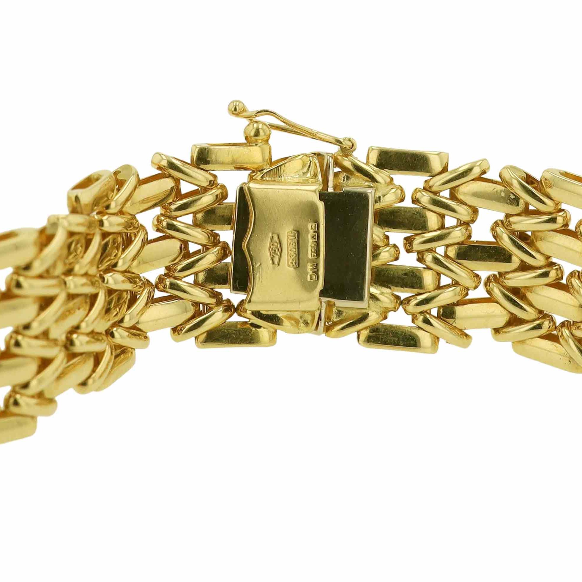 Cartier Panther Style Wide 18K Gold Choker Necklace