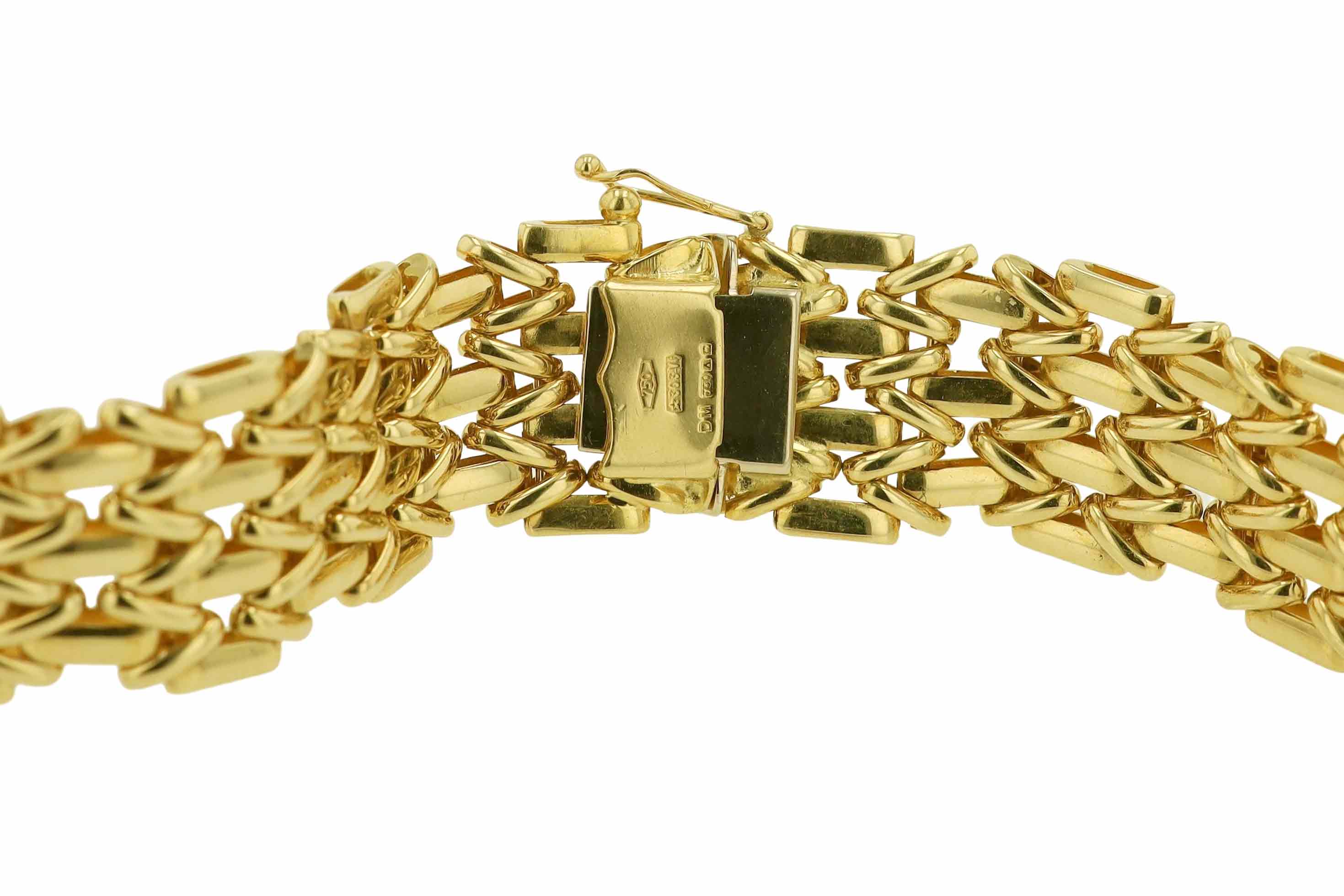 Cartier Panther Style Wide 18K Gold Choker Necklace