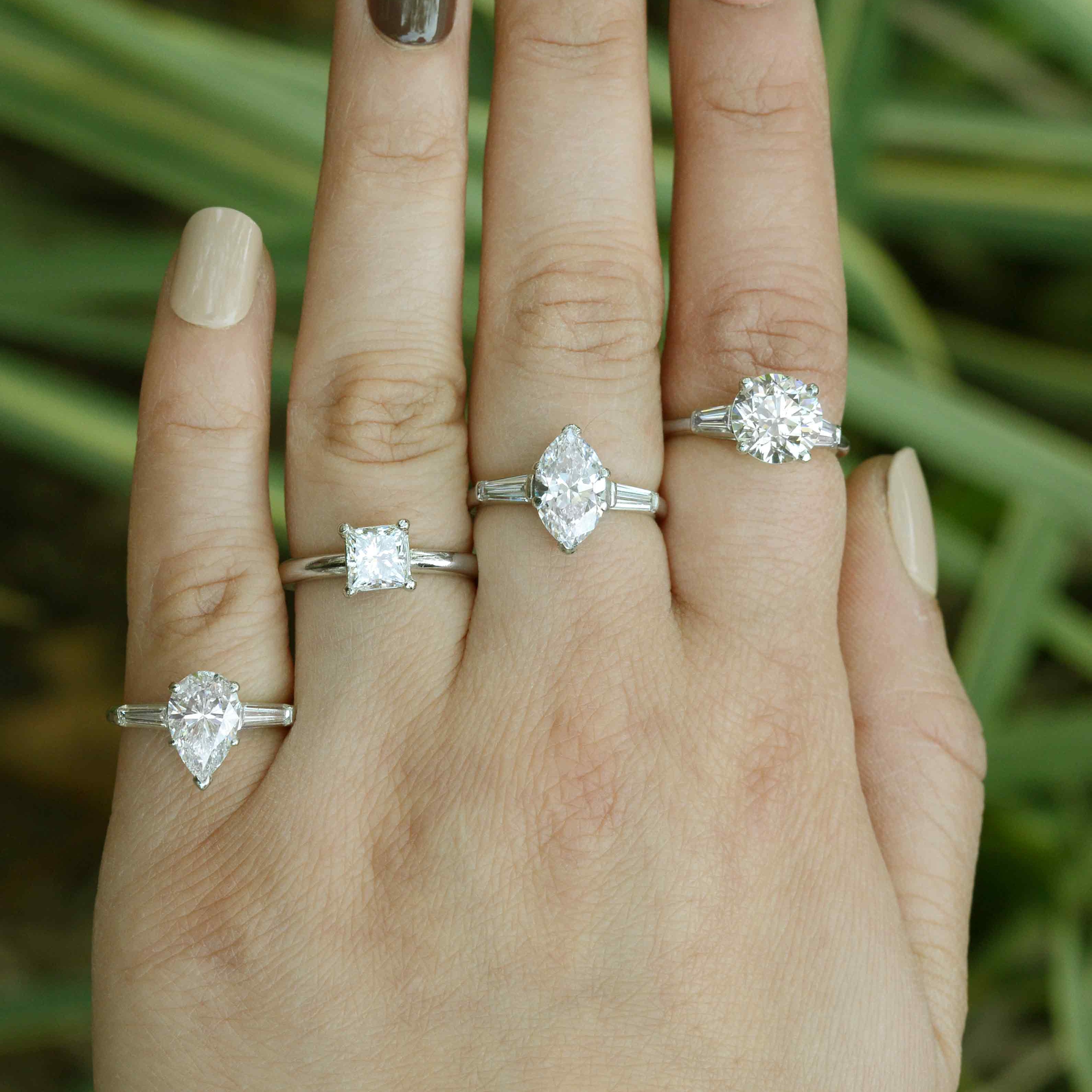 Some of our contemporary estate diamond engagement rings.