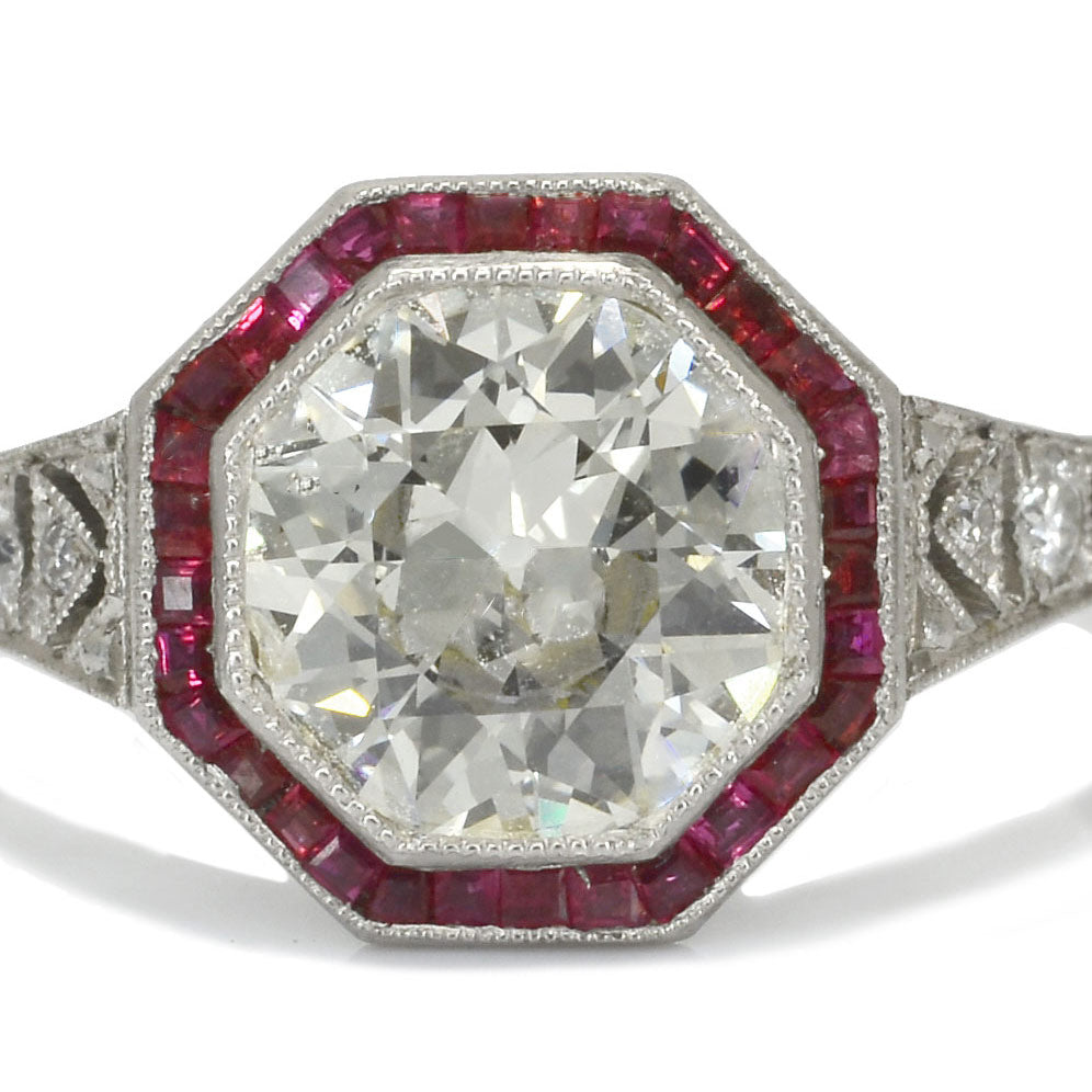 Diamond and Ruby Engagement Ring