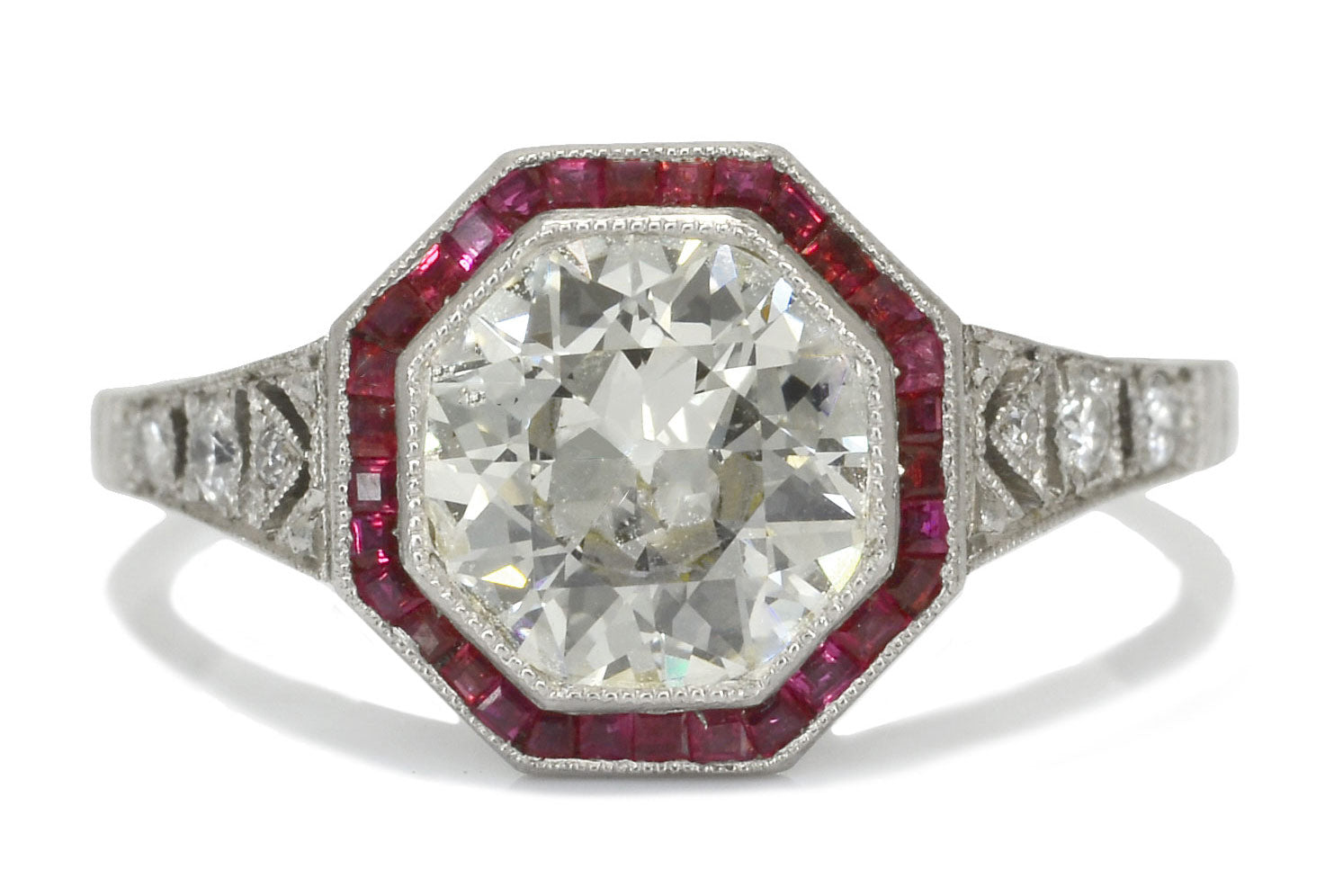 Diamond and Ruby Engagement Ring