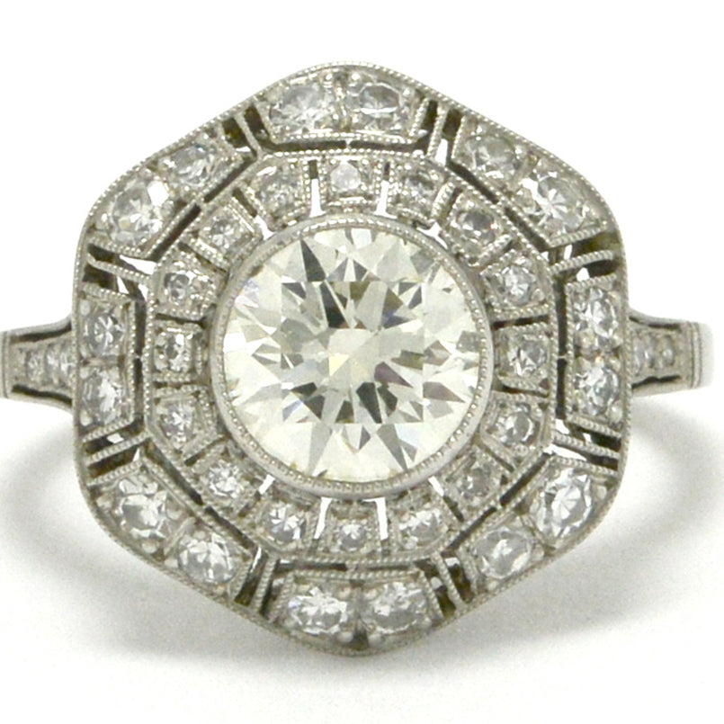 Old european diamond flower ring.