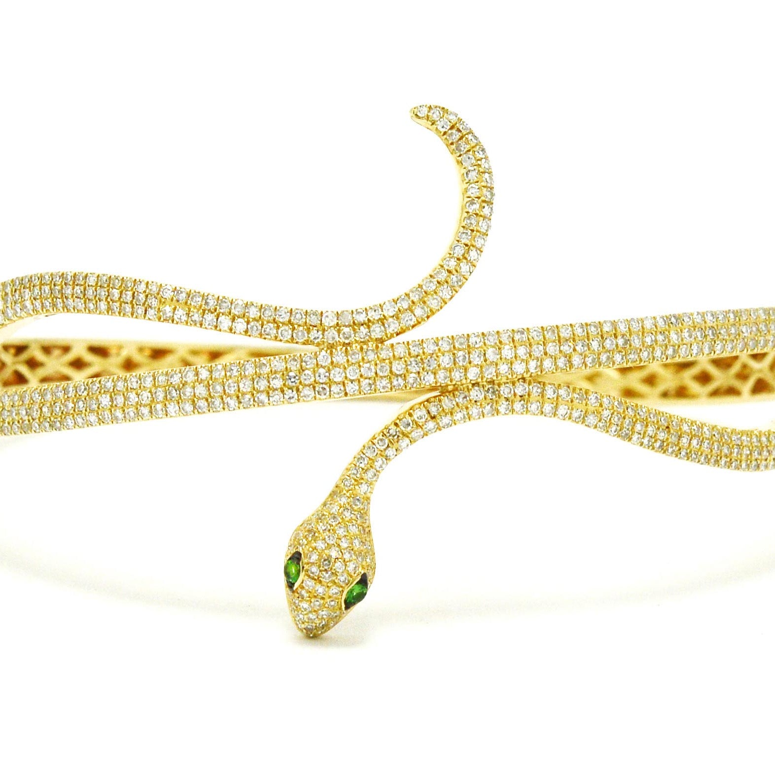 Gold and Diamond Snake Bracelet