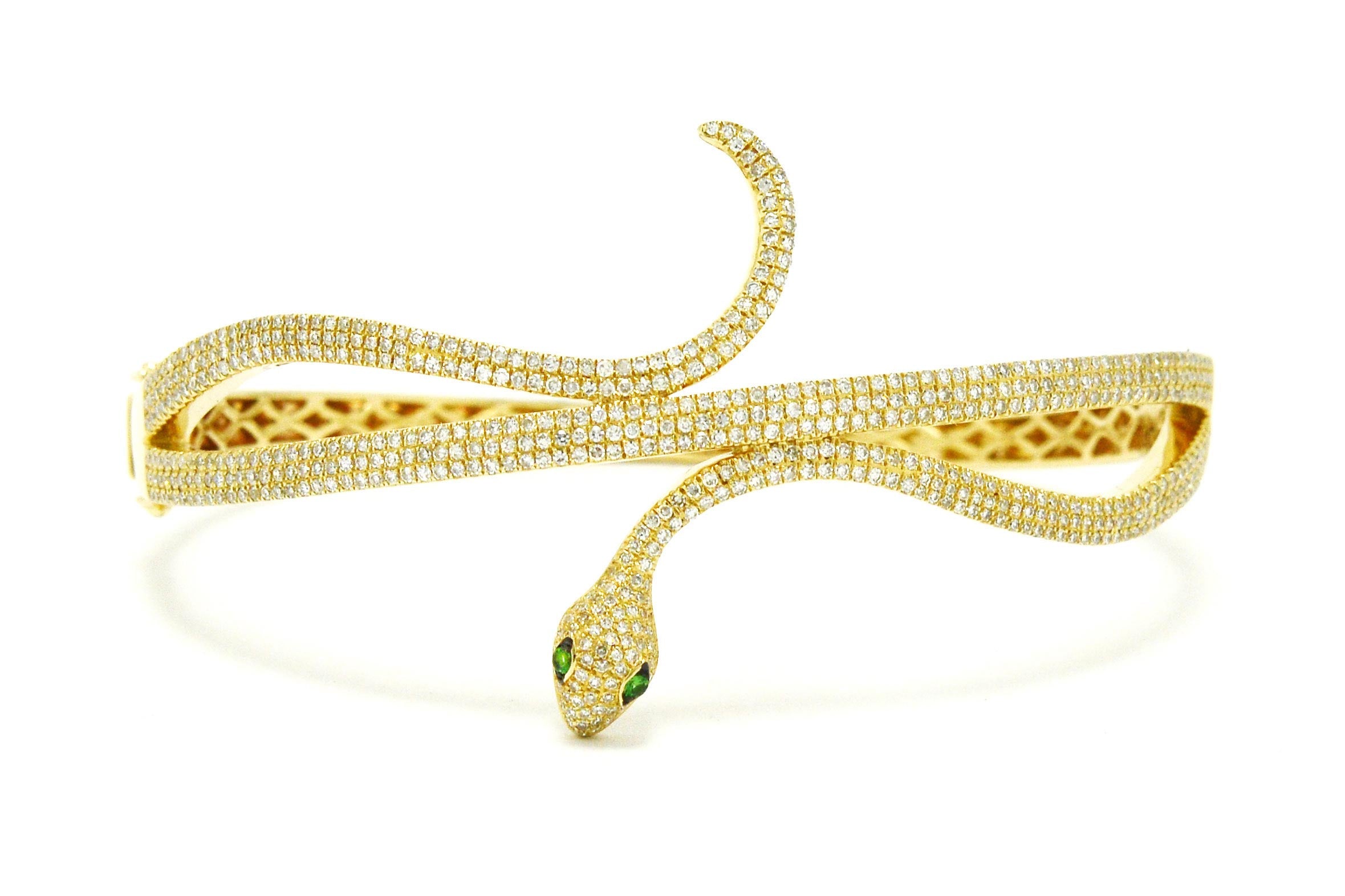 Gold and Diamond Snake Bracelet