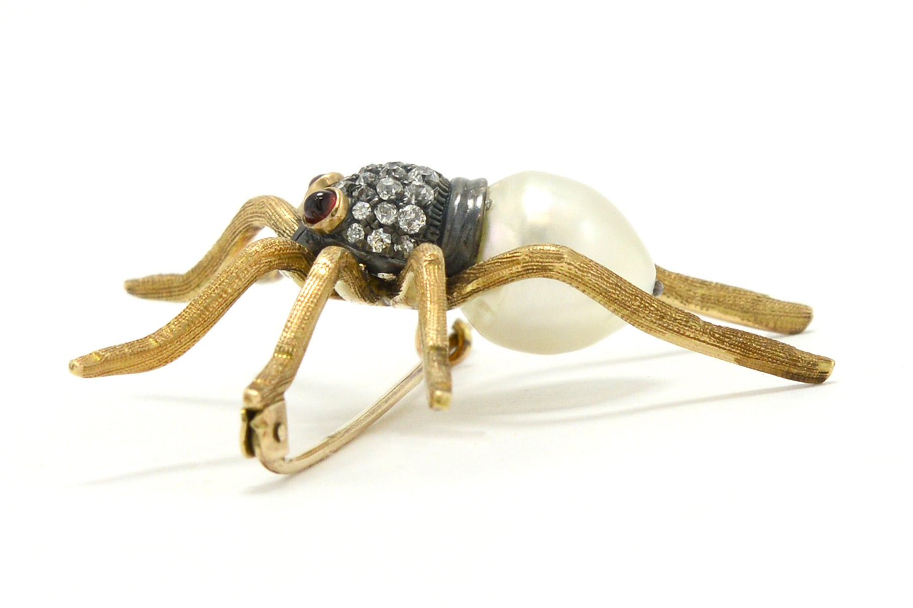 A late 1800s Victorian pearl diamond spider.