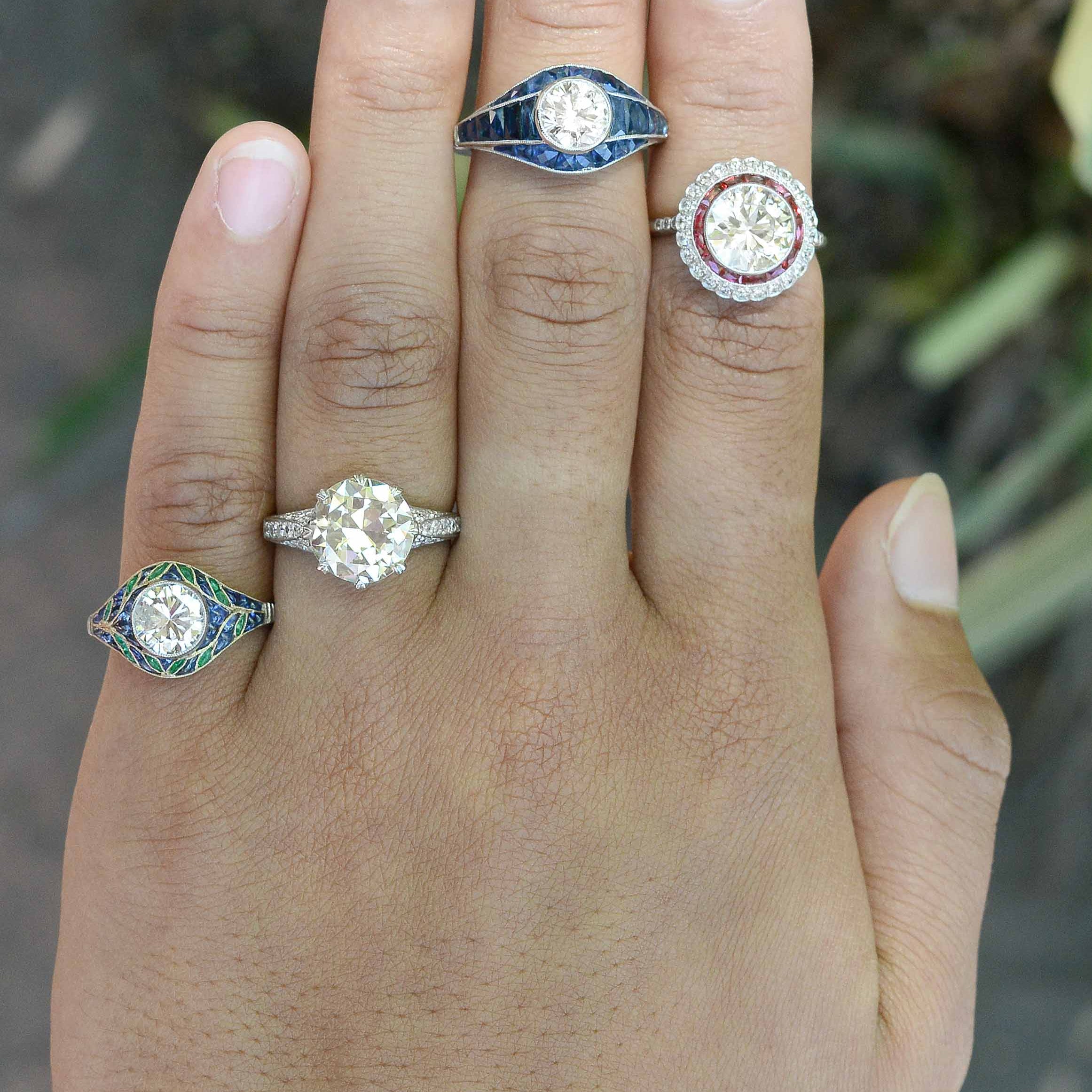 Large diamond solitaire engagement rings.