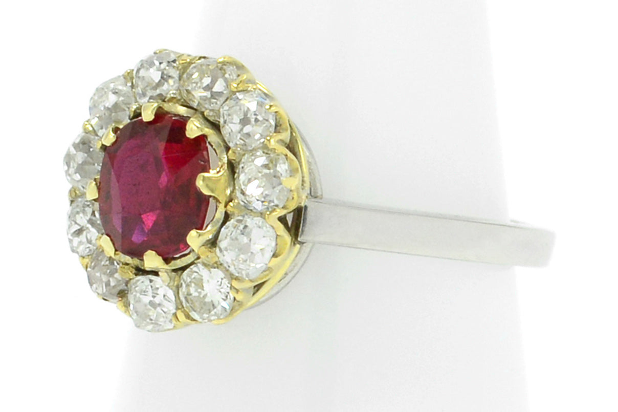 This stunning 1.10 carat ruby displays pigeon blood red color.