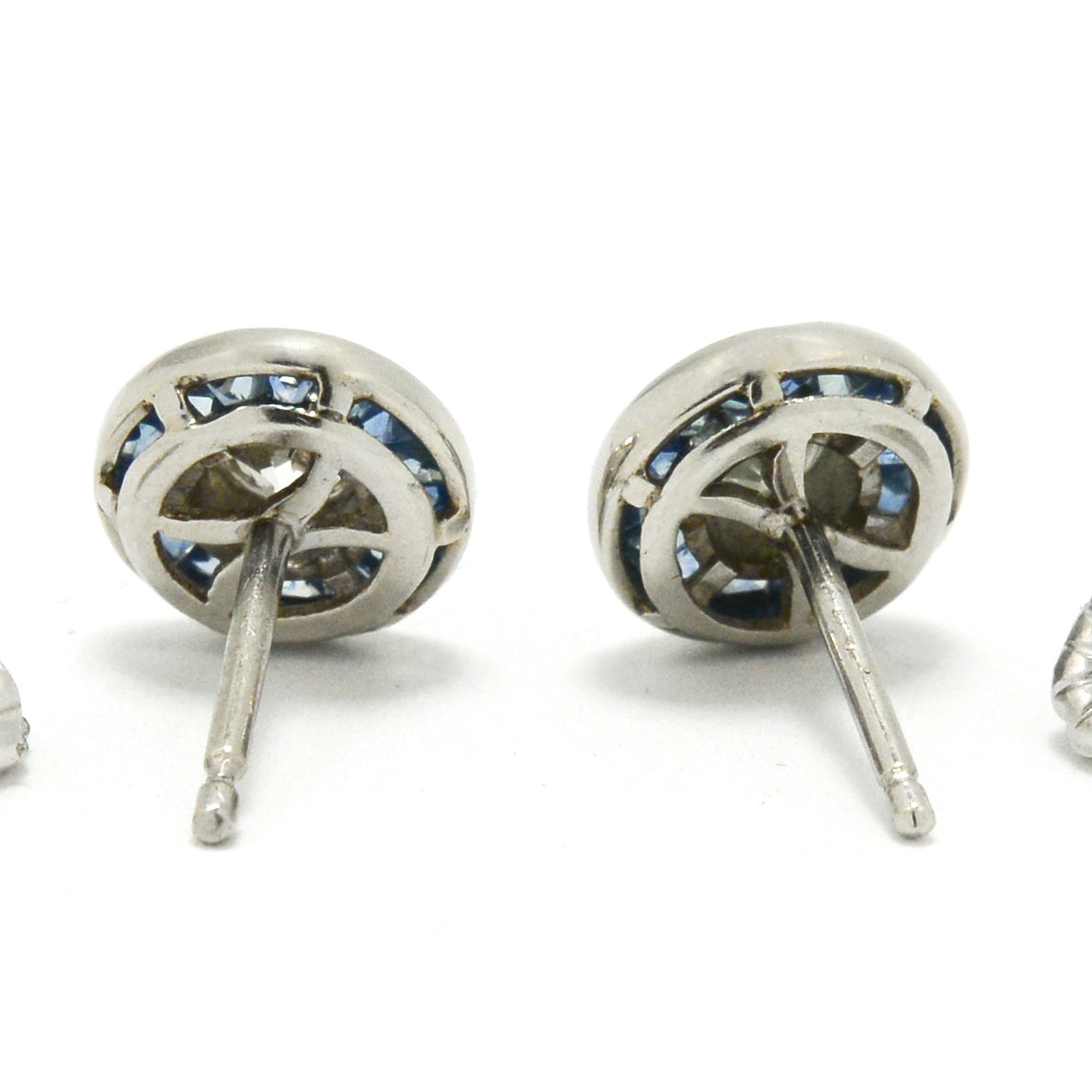 Sapphire and Diamond stud Earrings
