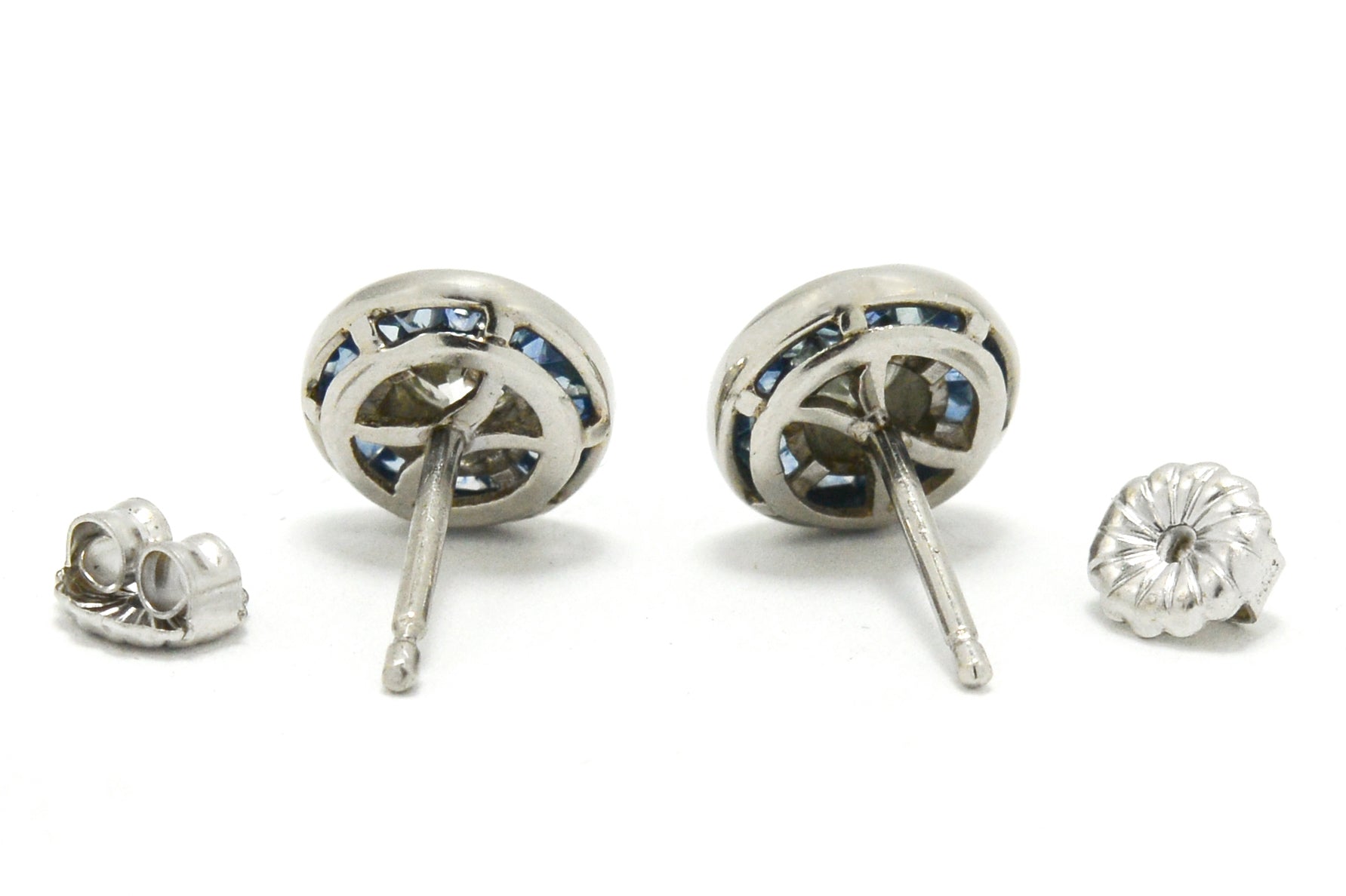 Sapphire and Diamond stud Earrings