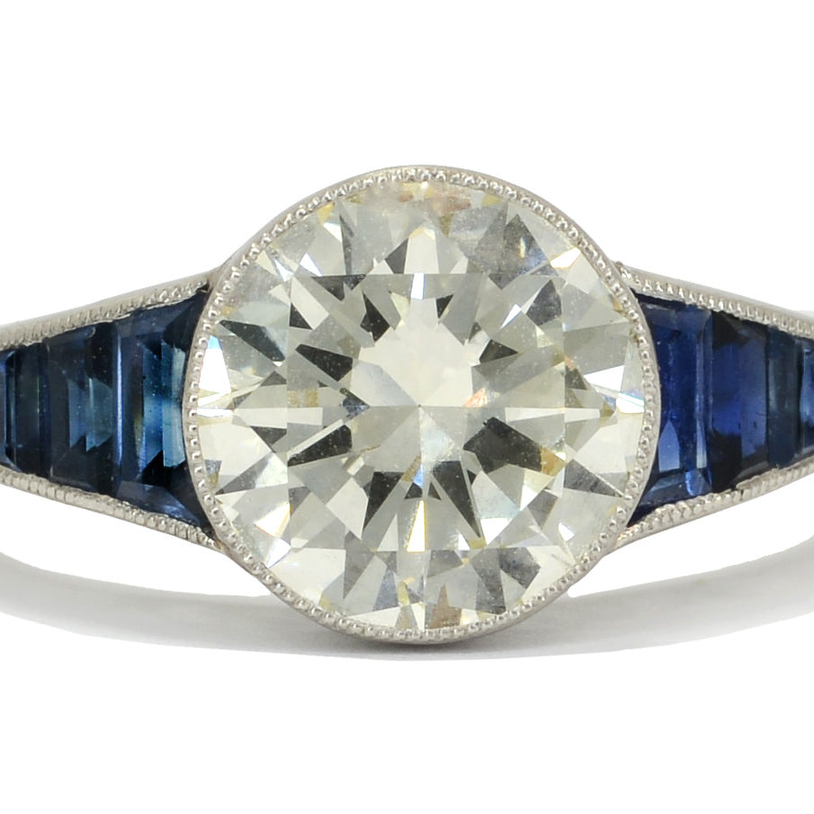 Diamond and Sapphire Engagement Ring