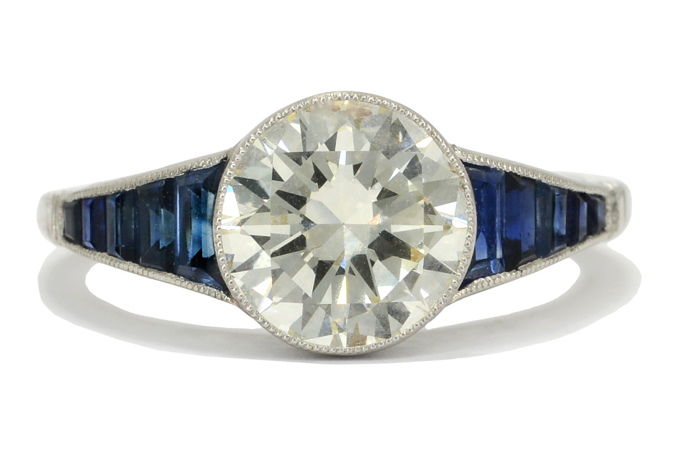 Diamond and Sapphire Engagement Ring