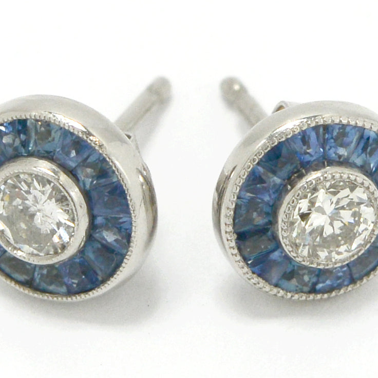 Sapphire and Diamond stud Earrings